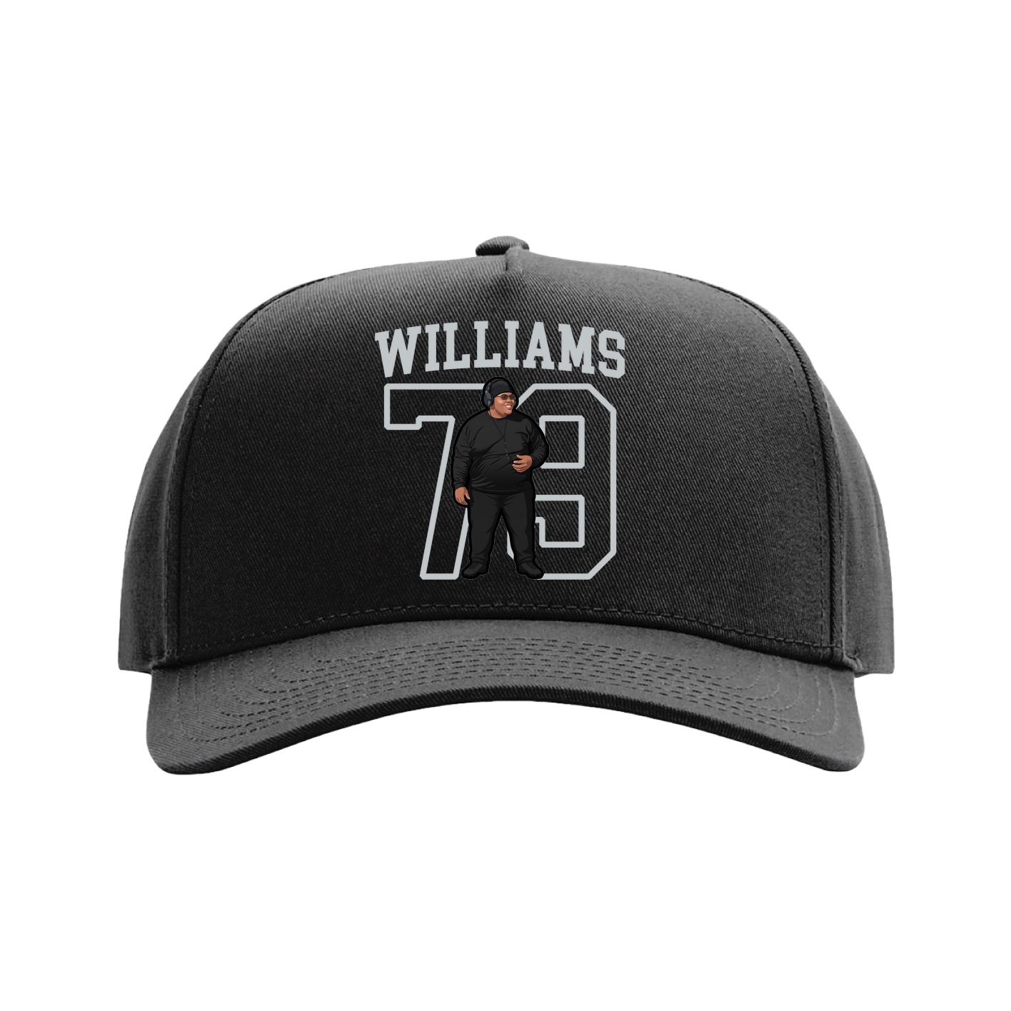 Full Fabric Five-Panel Champ Cap — Shirsey in Black
