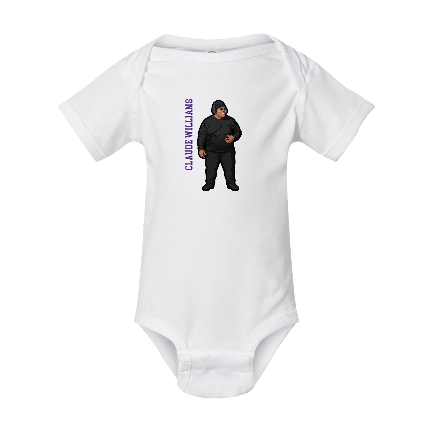Baby Onesie — Name Vertical in White