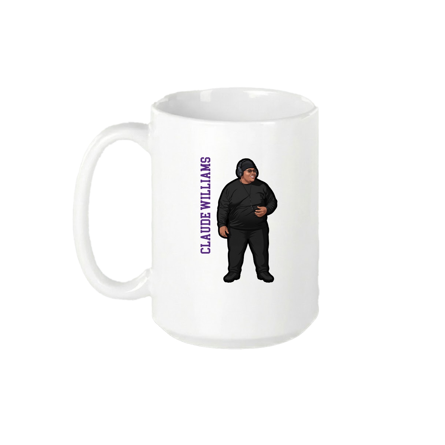 15oz Coffee Mug — Name Vertical in White