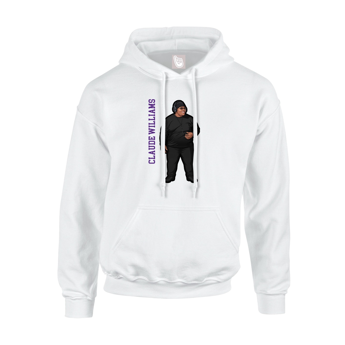 Hoodie — Name Vertical in White
