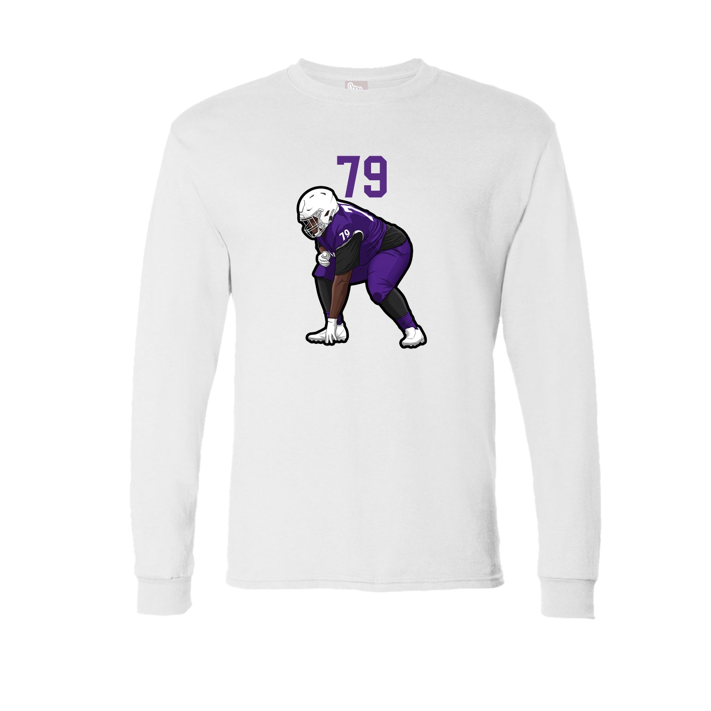 Long Sleeve Tee — Number Top in White