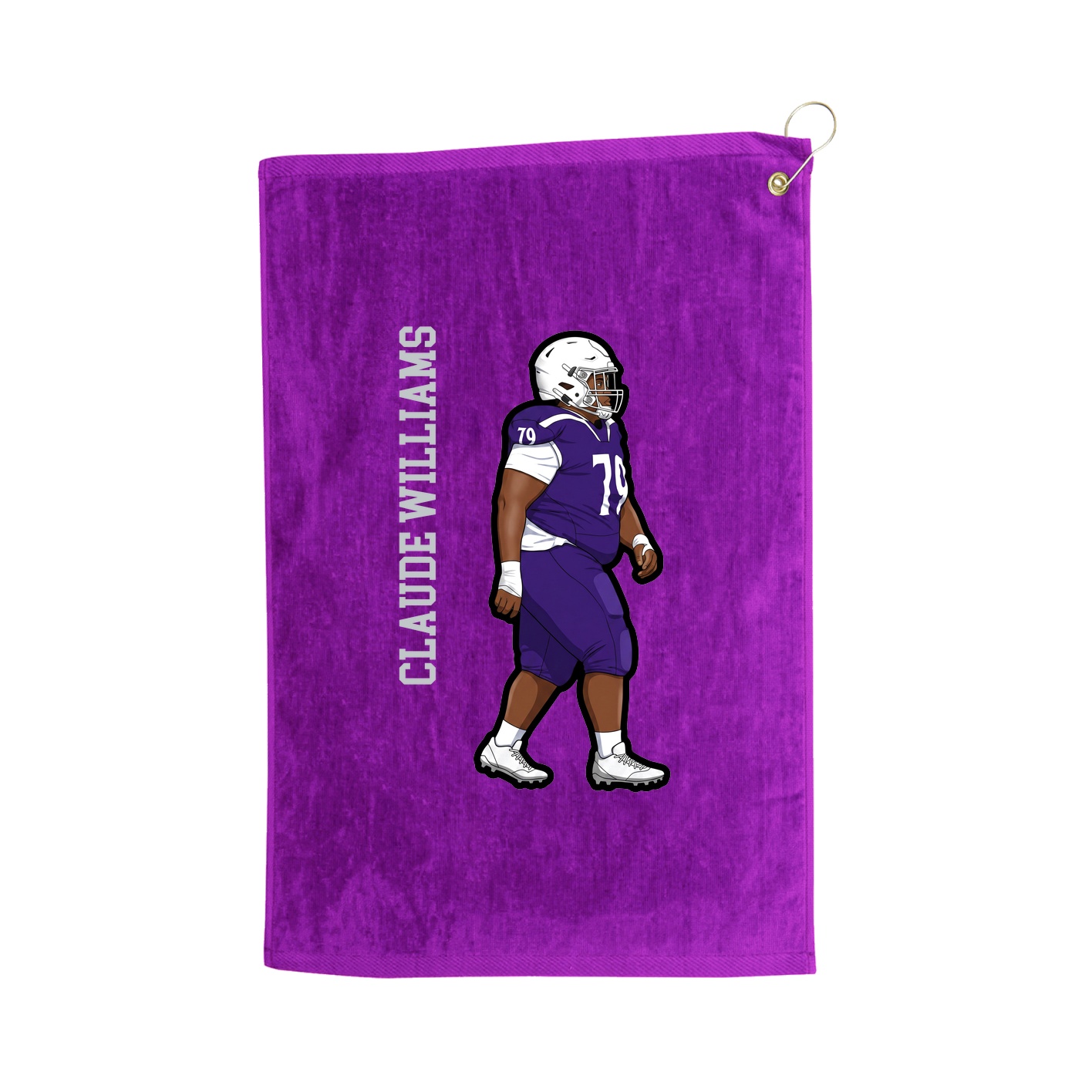 Golf Towel — Name Vertical in Purple