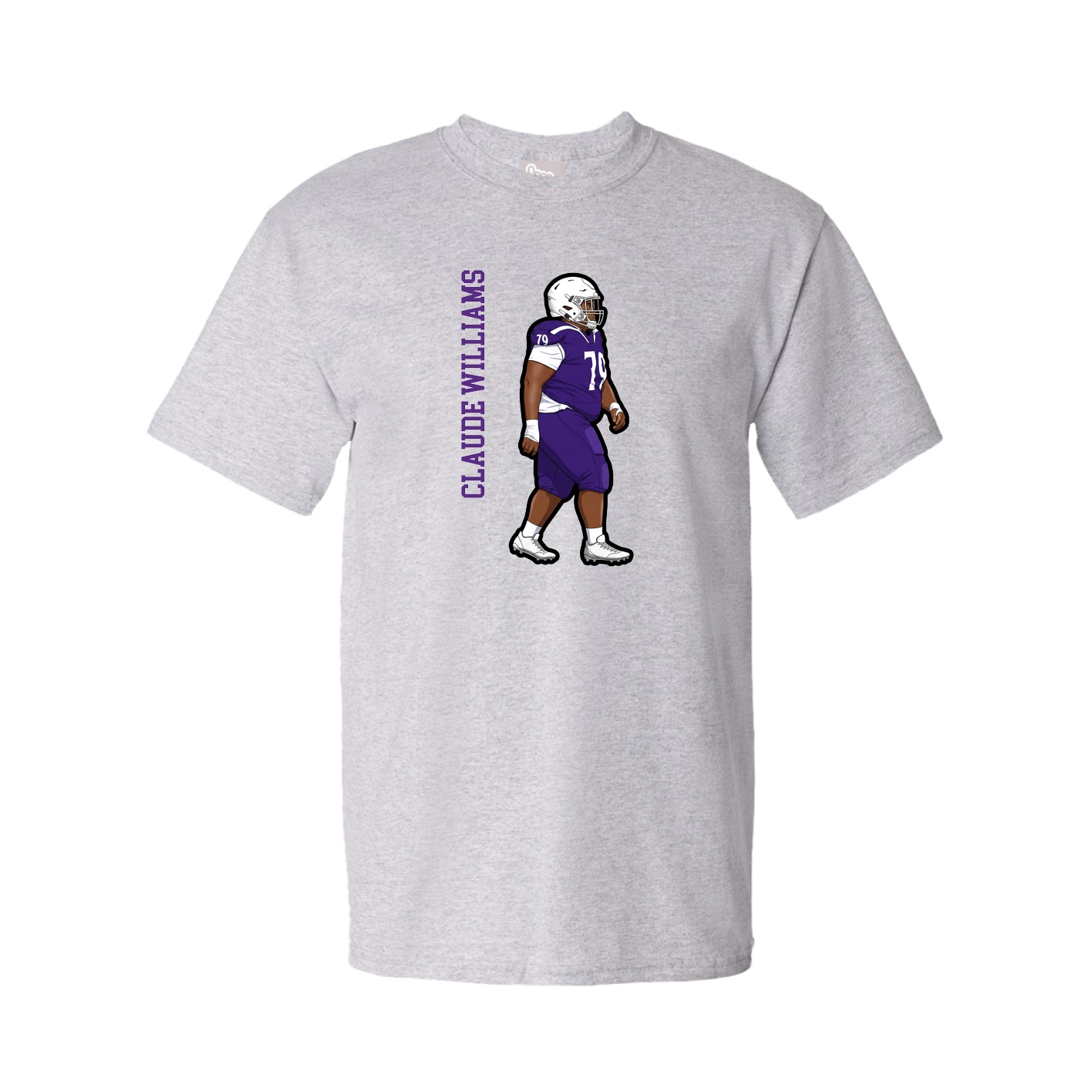 Youth Tee — Name Vertical in Grey