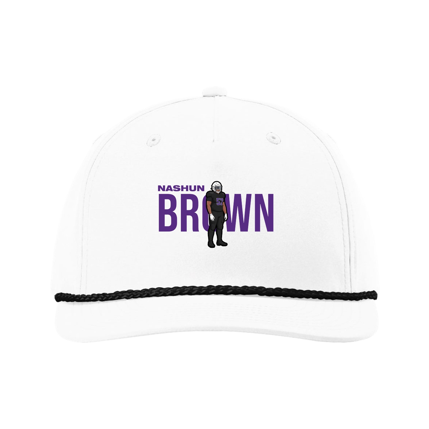 Five-Panel Classic Rope Cap — Player Name in White