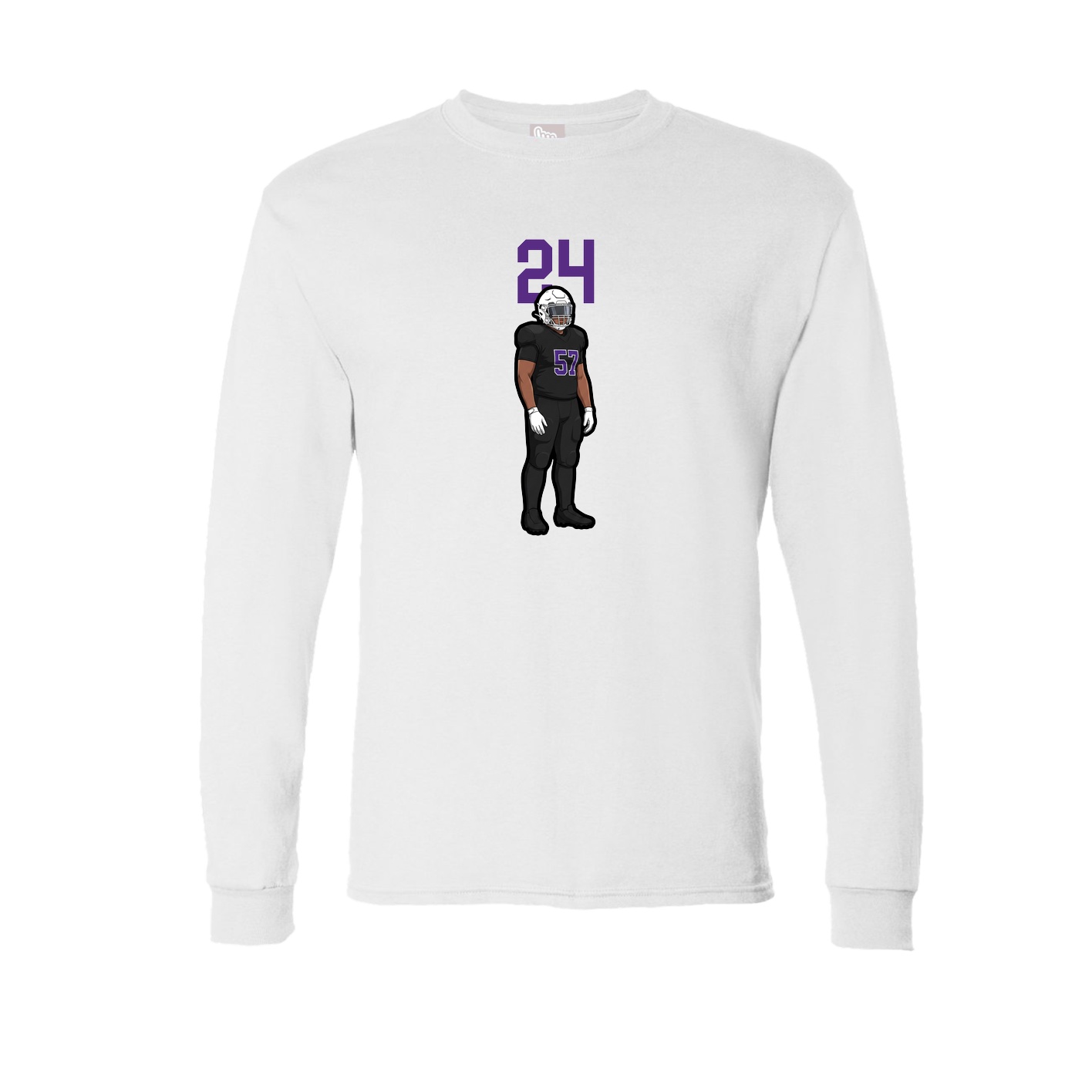 Long Sleeve Tee — Number Top in White