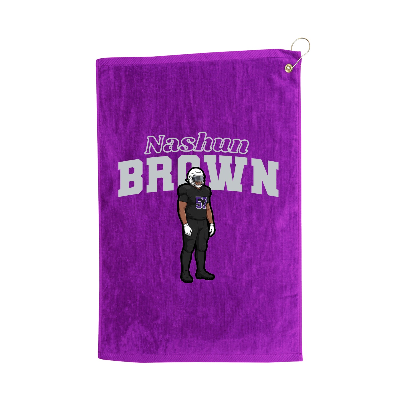 Golf Towel — Name Arch in Purple