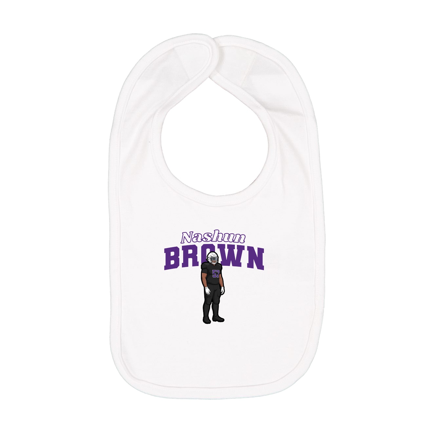 Infant Bib — Name Arch in White