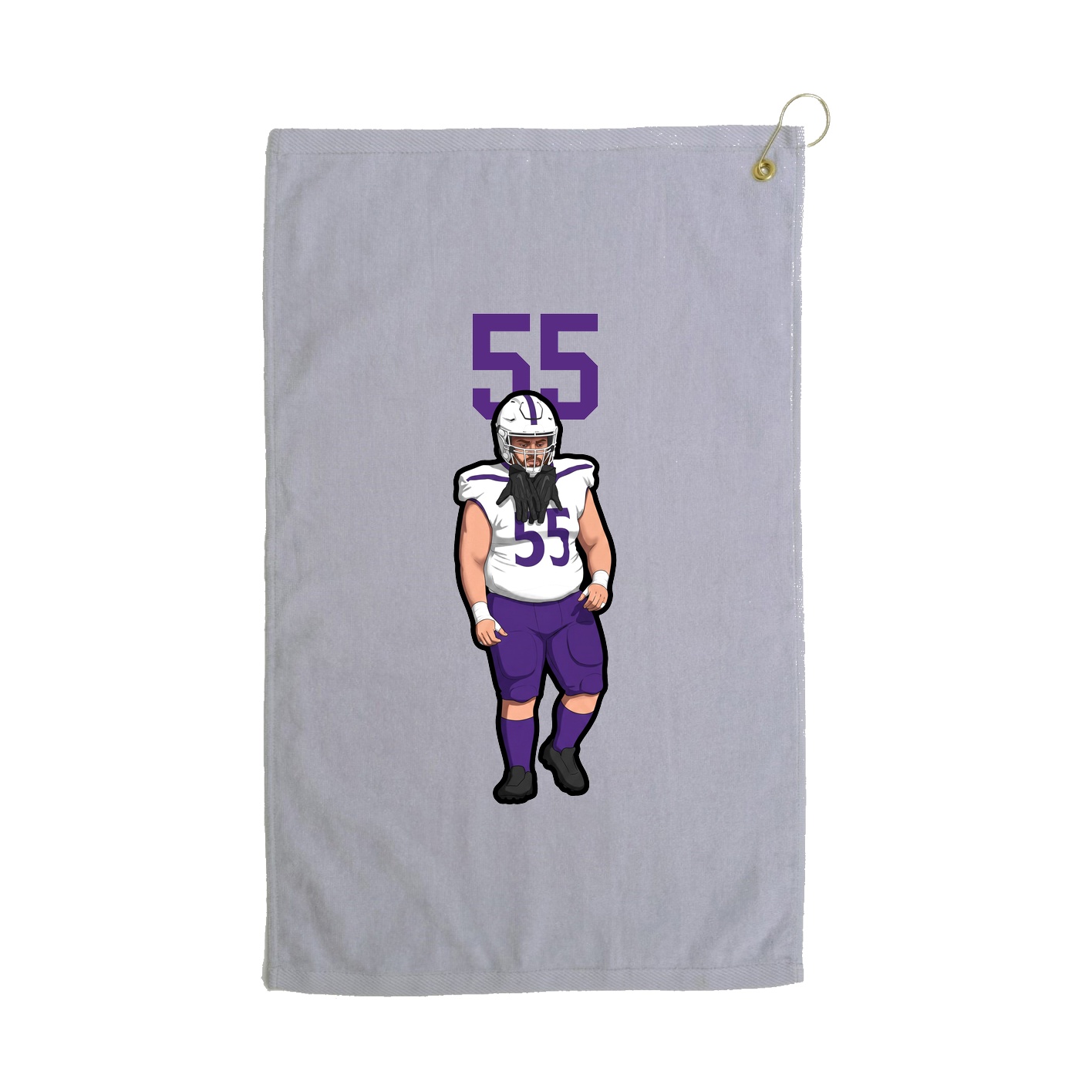 Golf Towel — Number Top in Grey