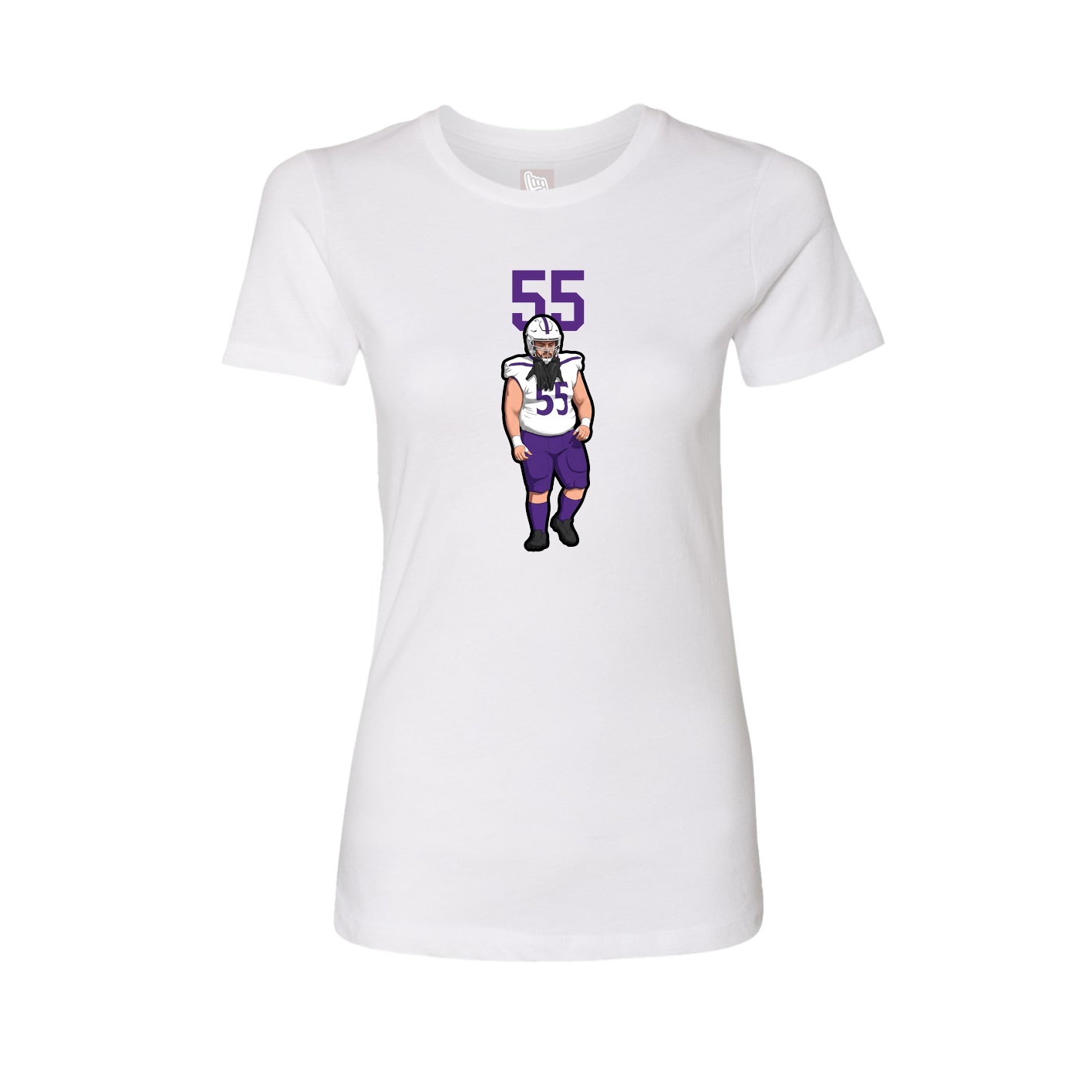 Fitted Women's Tee — Number Top in White