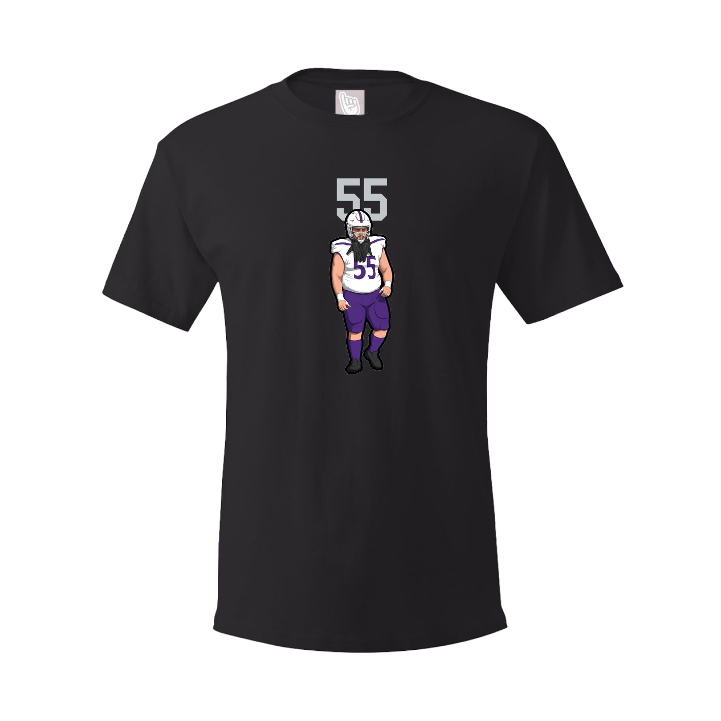 Youth Tee — Number Top in Black