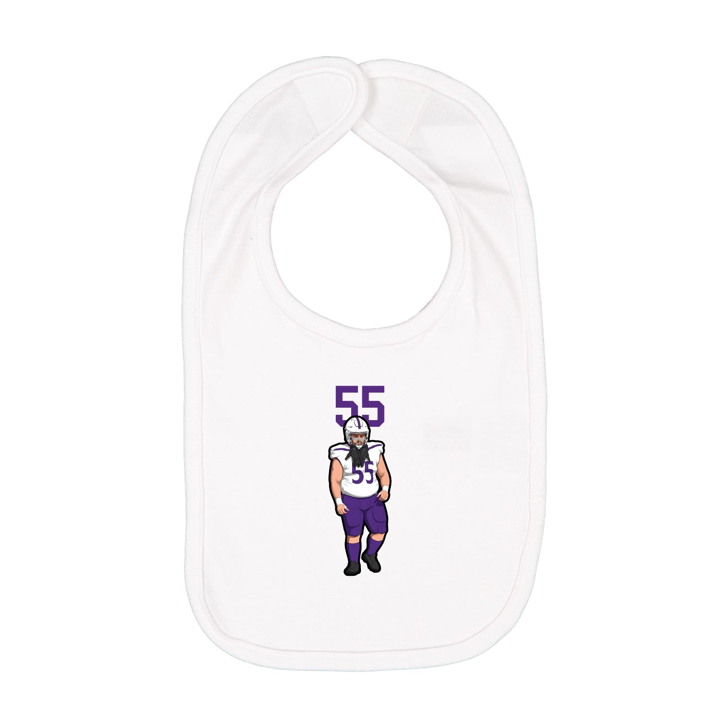 Infant Bib — Number Top in White