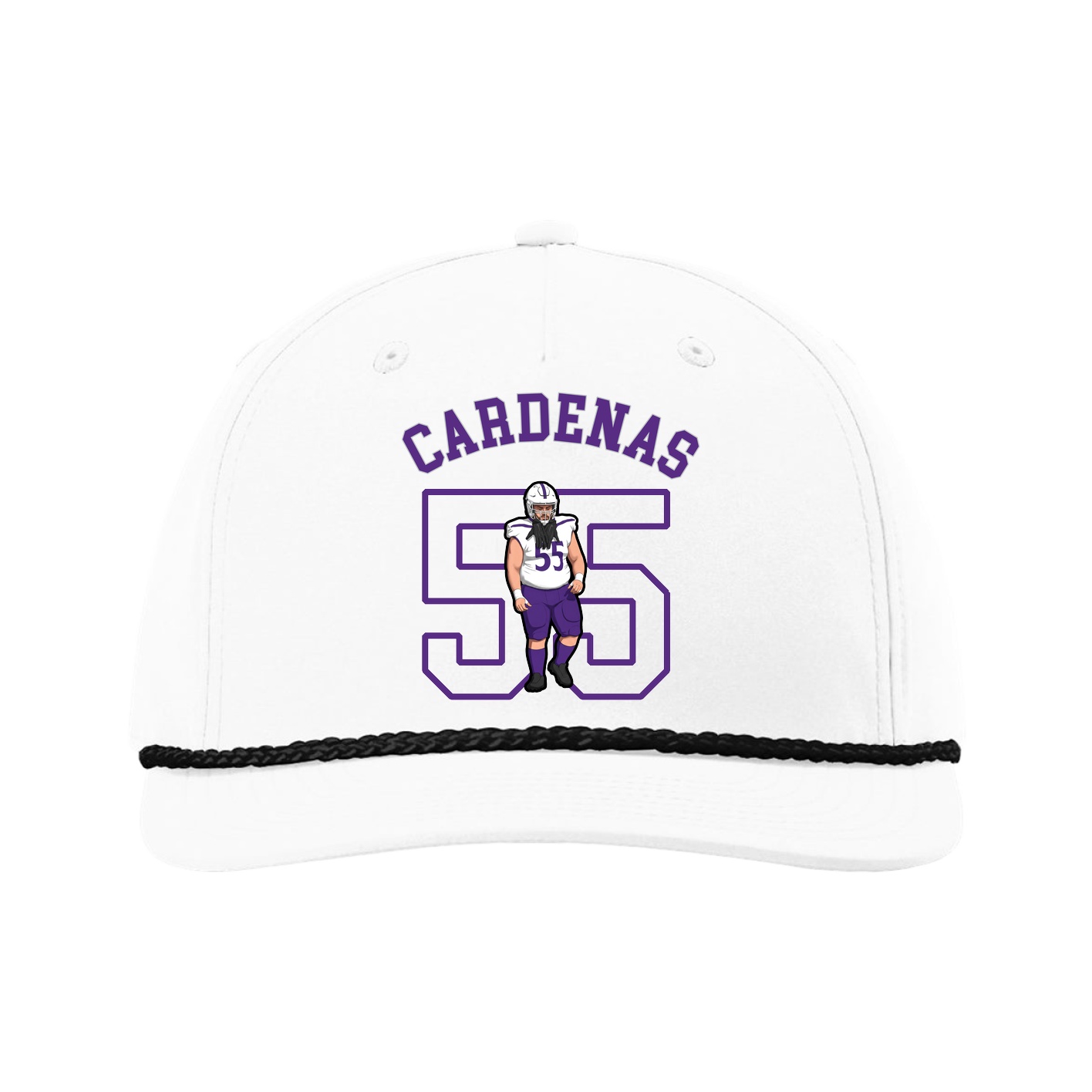 Five-Panel Classic Rope Cap — Shirsey Arch in White