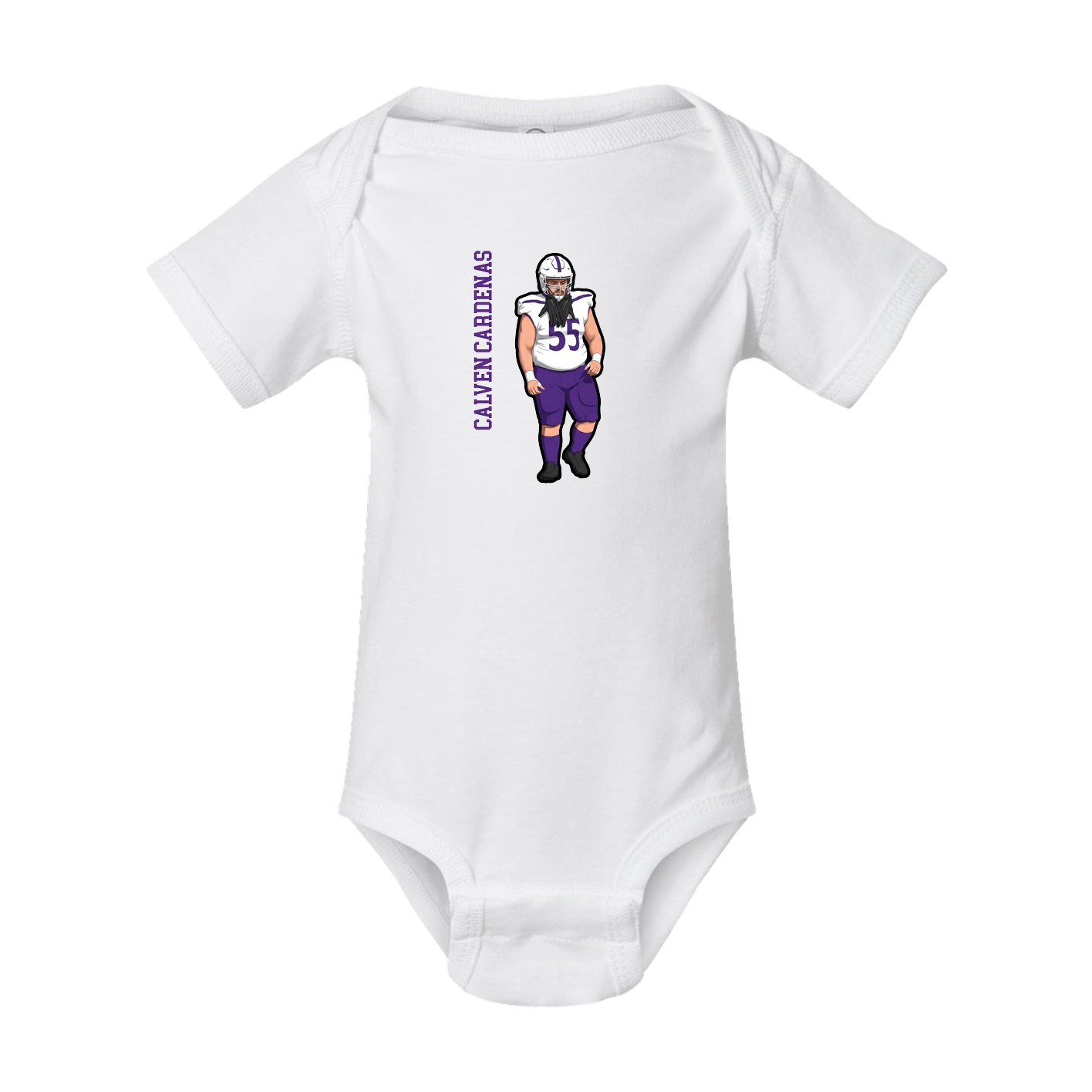 Baby Onesie — Name Vertical in White
