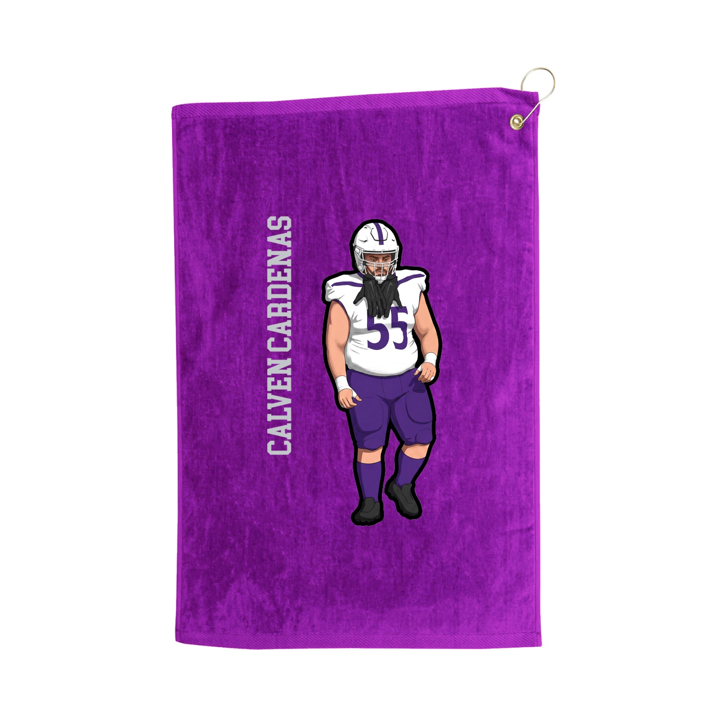 Golf Towel — Name Vertical in Purple