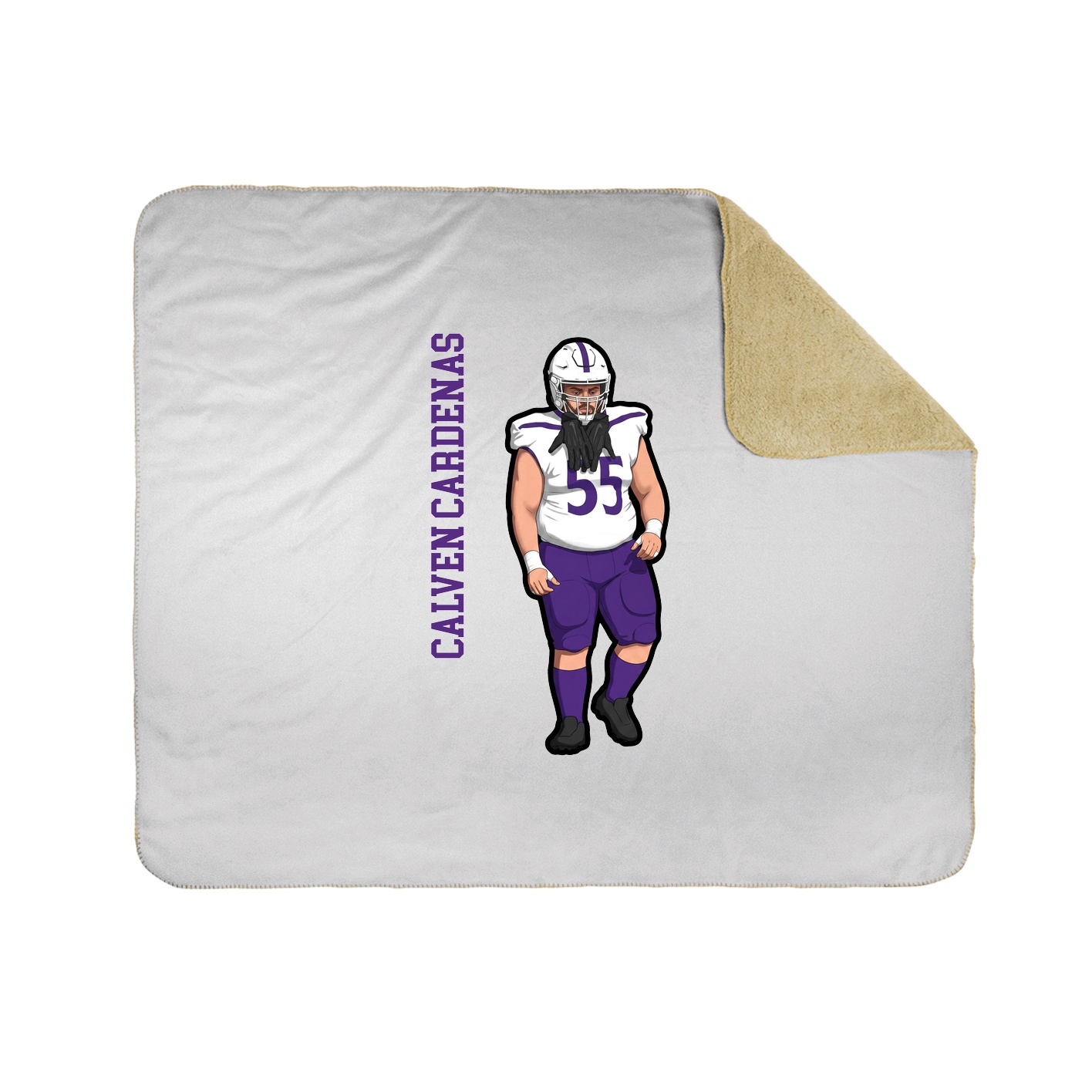 Throw Blanket — Name Vertical in White
