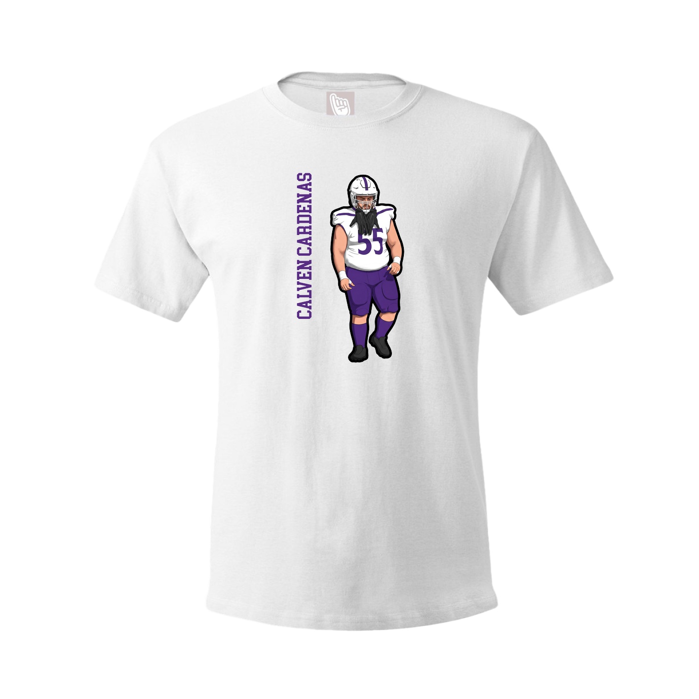 Tee — Name Vertical in White
