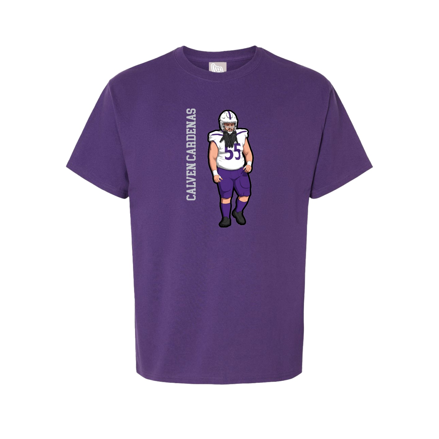 Youth Tee — Name Vertical in Purple