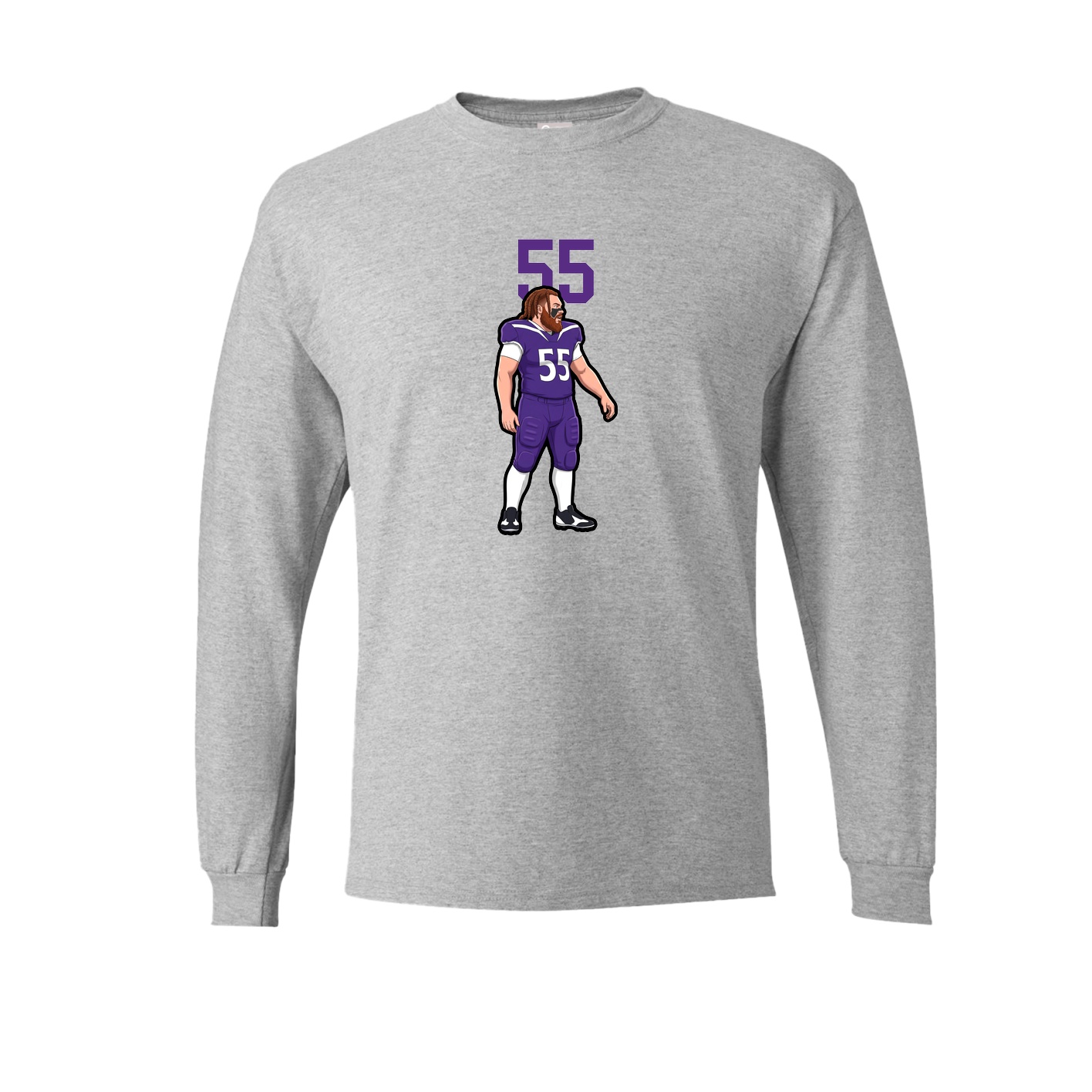 Long Sleeve Tee — Number Top in Grey
