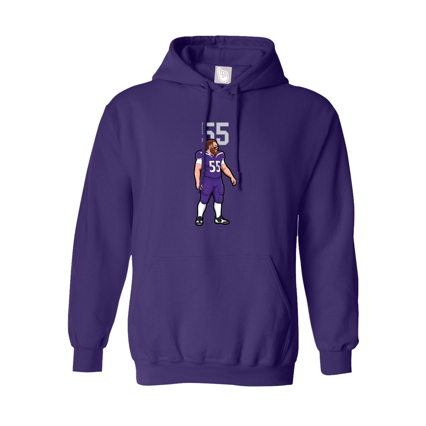 Hoodie — Number Top in Purple