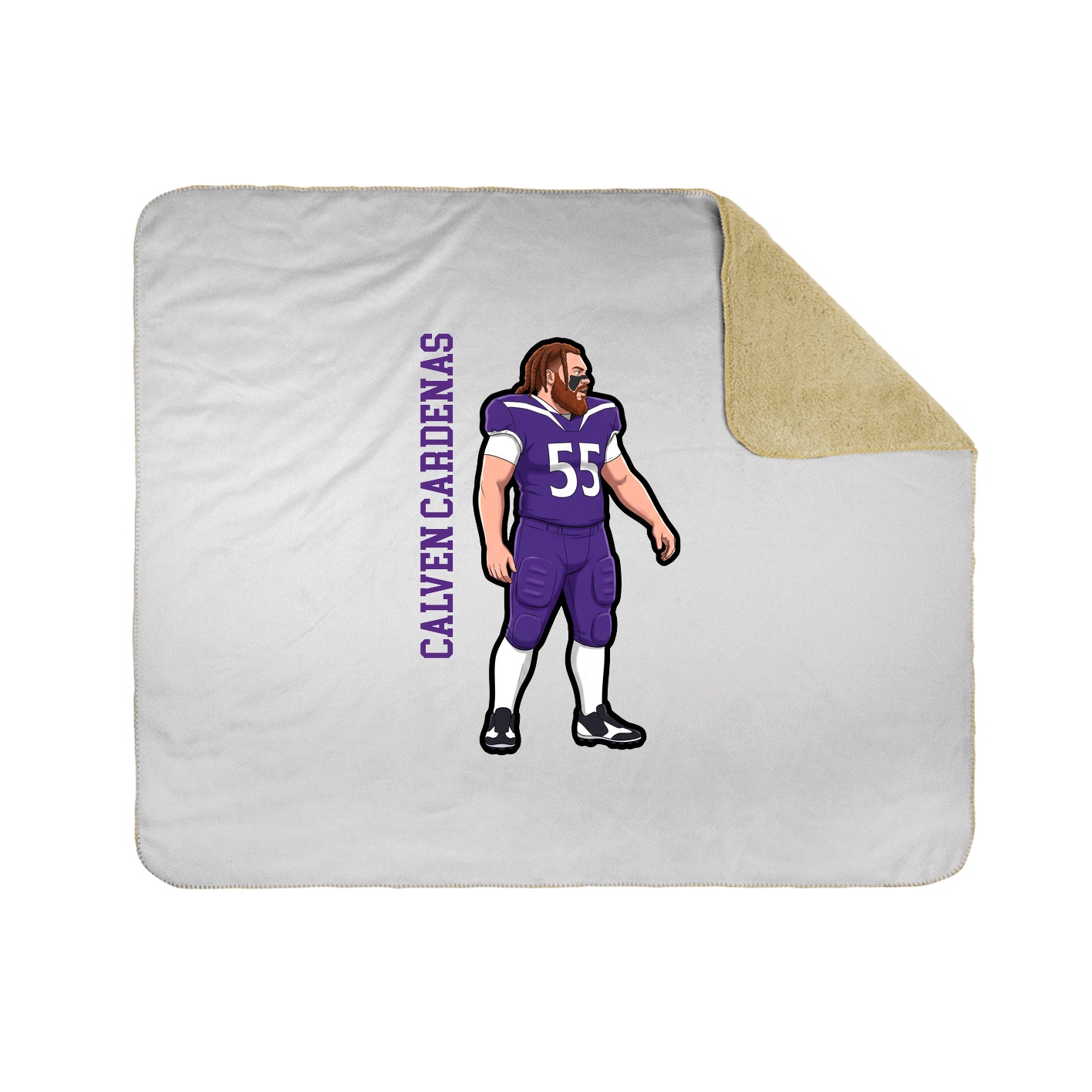 Throw Blanket — Name Vertical in White