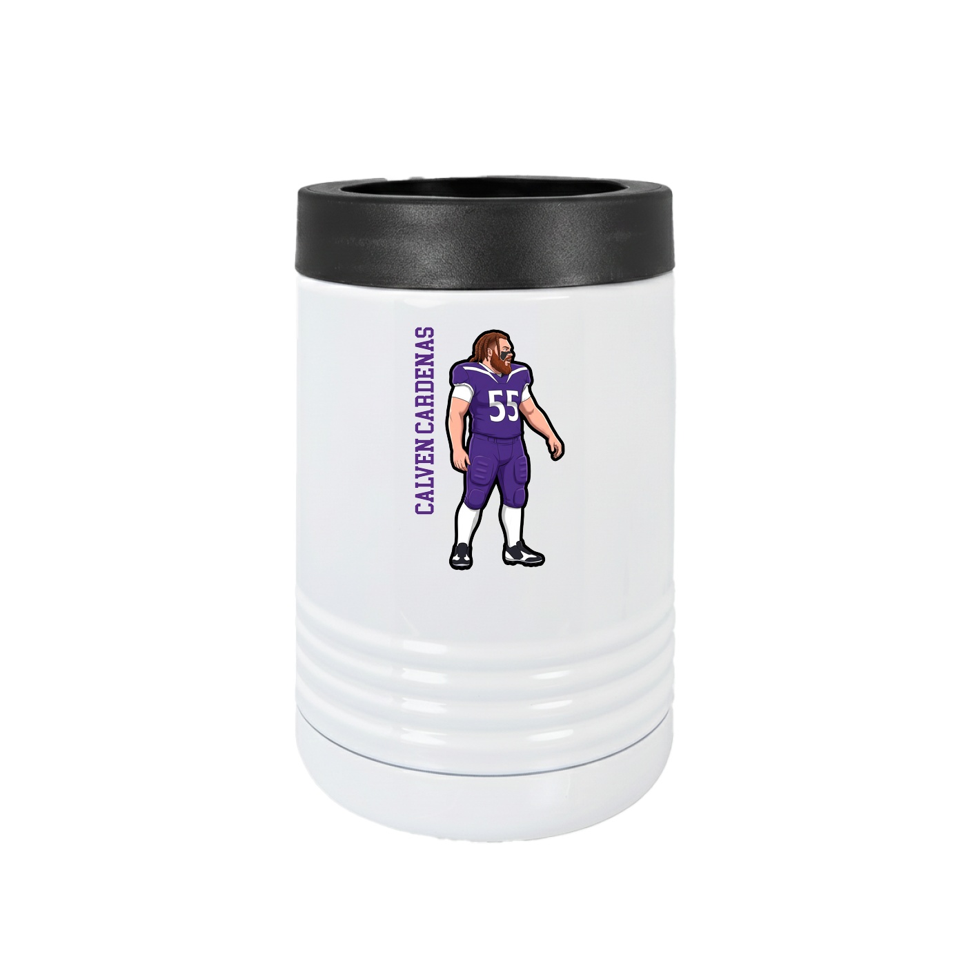 Beverage Holder — Name Vertical in White