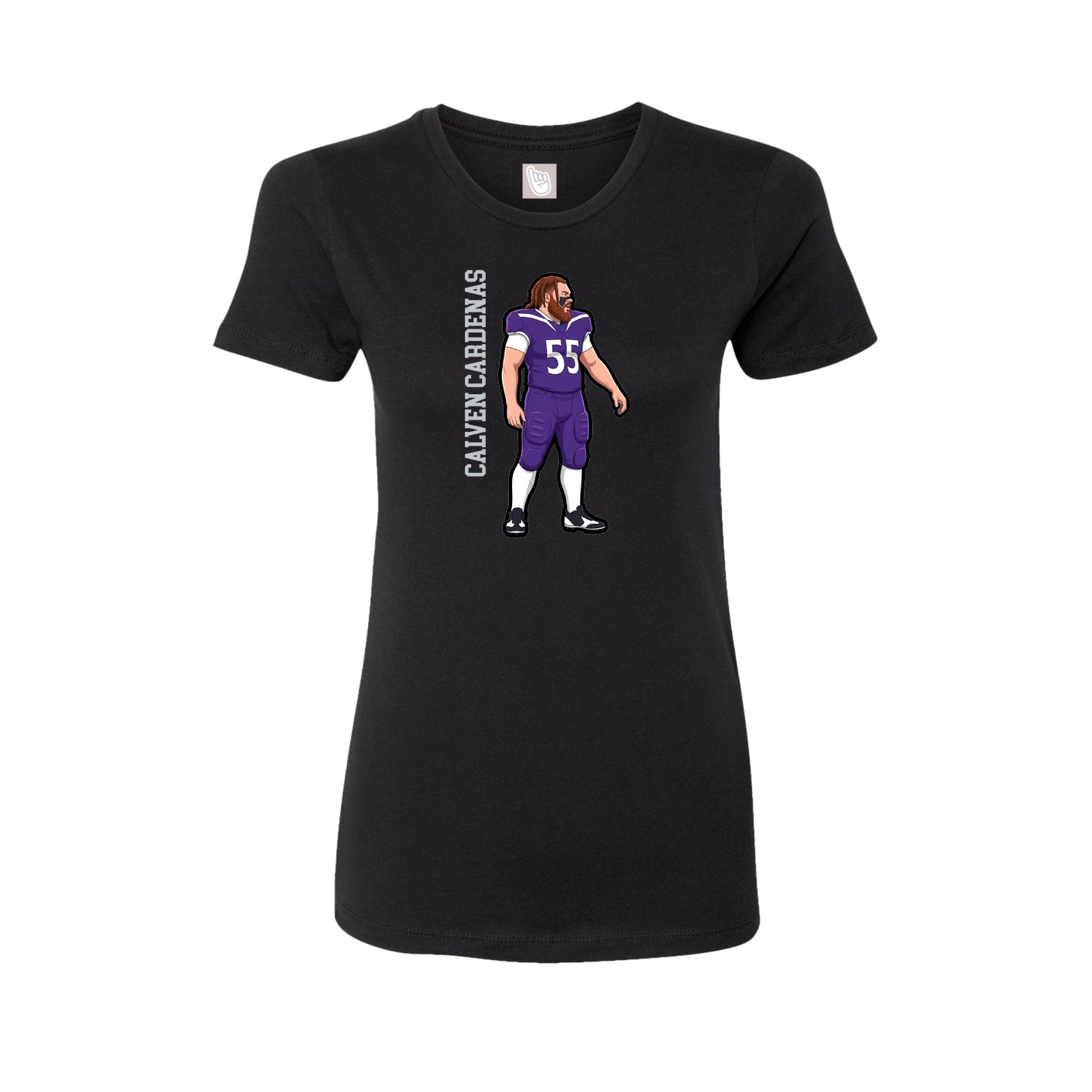 Womens Tee — Name Vertical in Black