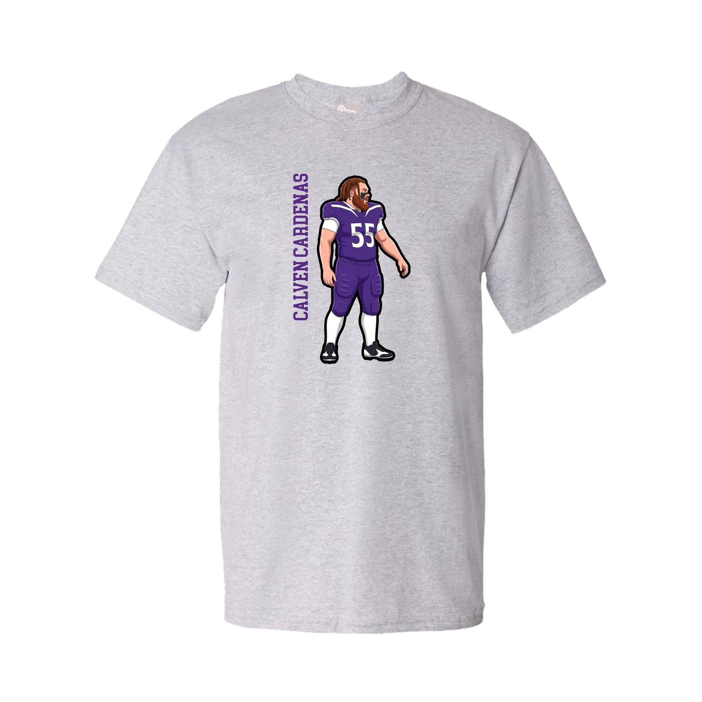 Youth Tee — Name Vertical in Grey