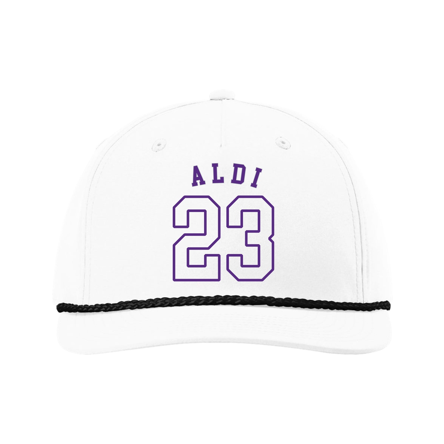 Five-Panel Classic Rope Cap — Shirsey Arch in White