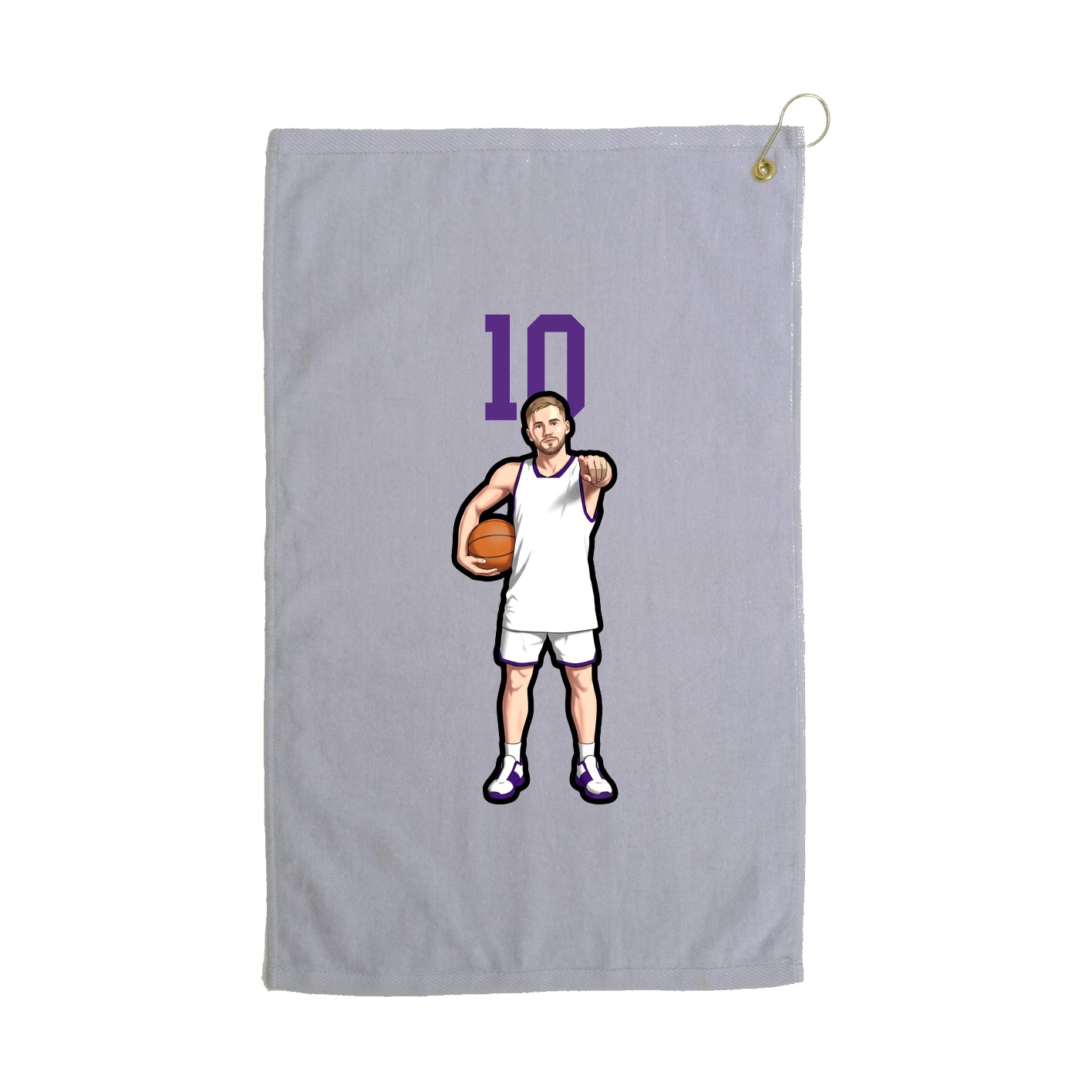 Golf Towel — Number Top in Grey