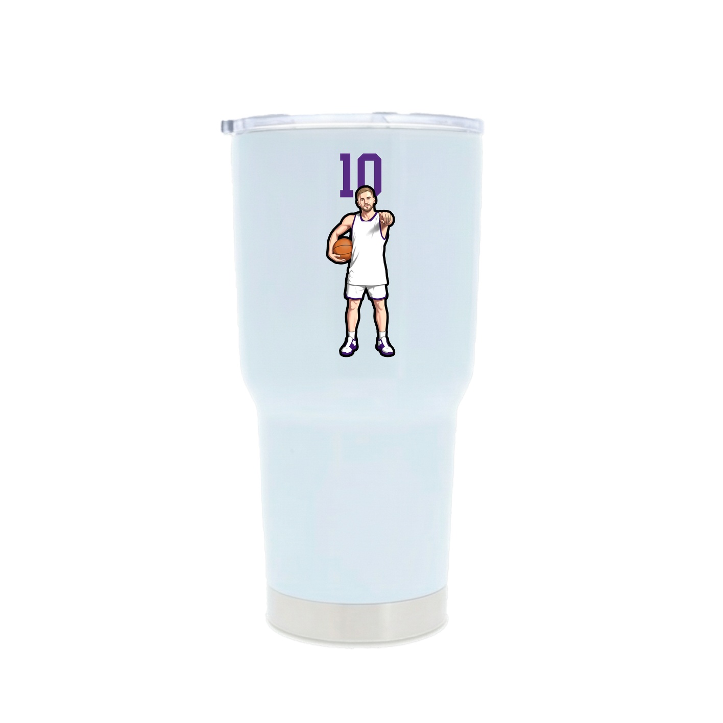 30oz Stainless Steel Tumbler — Number Top in White