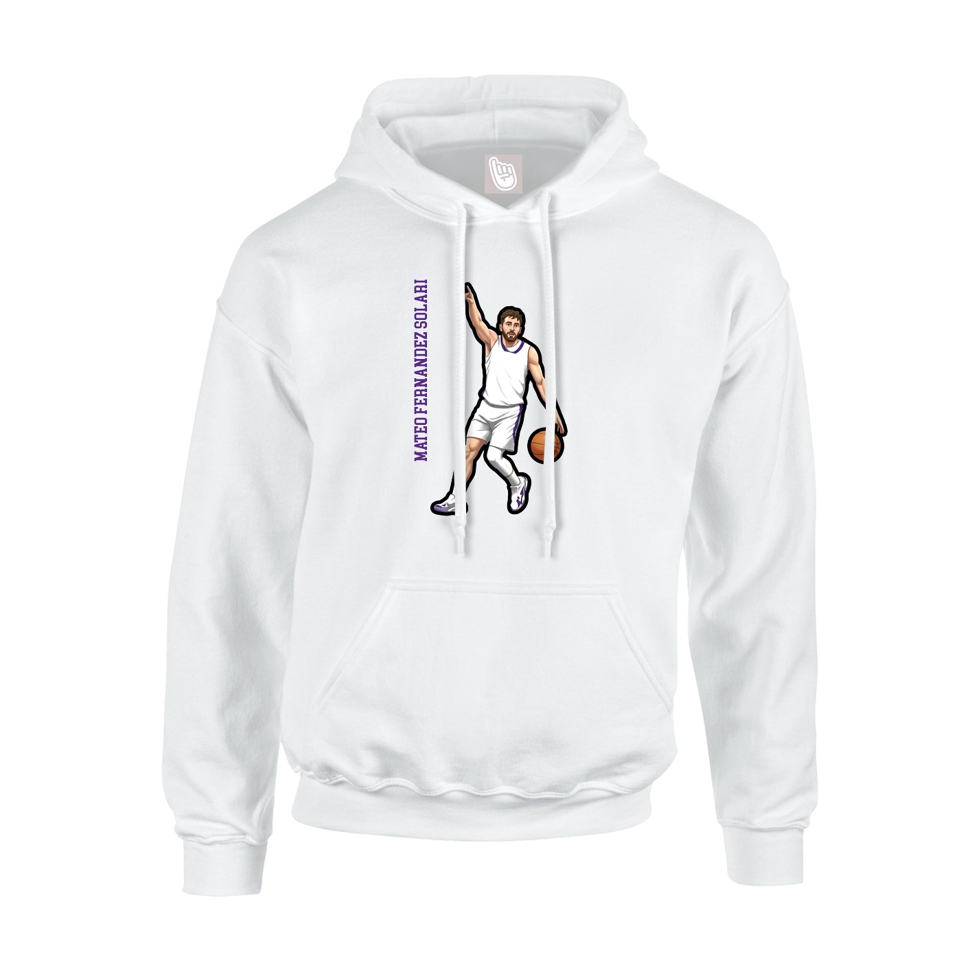 Youth Hoodie — Name Vertical in White
