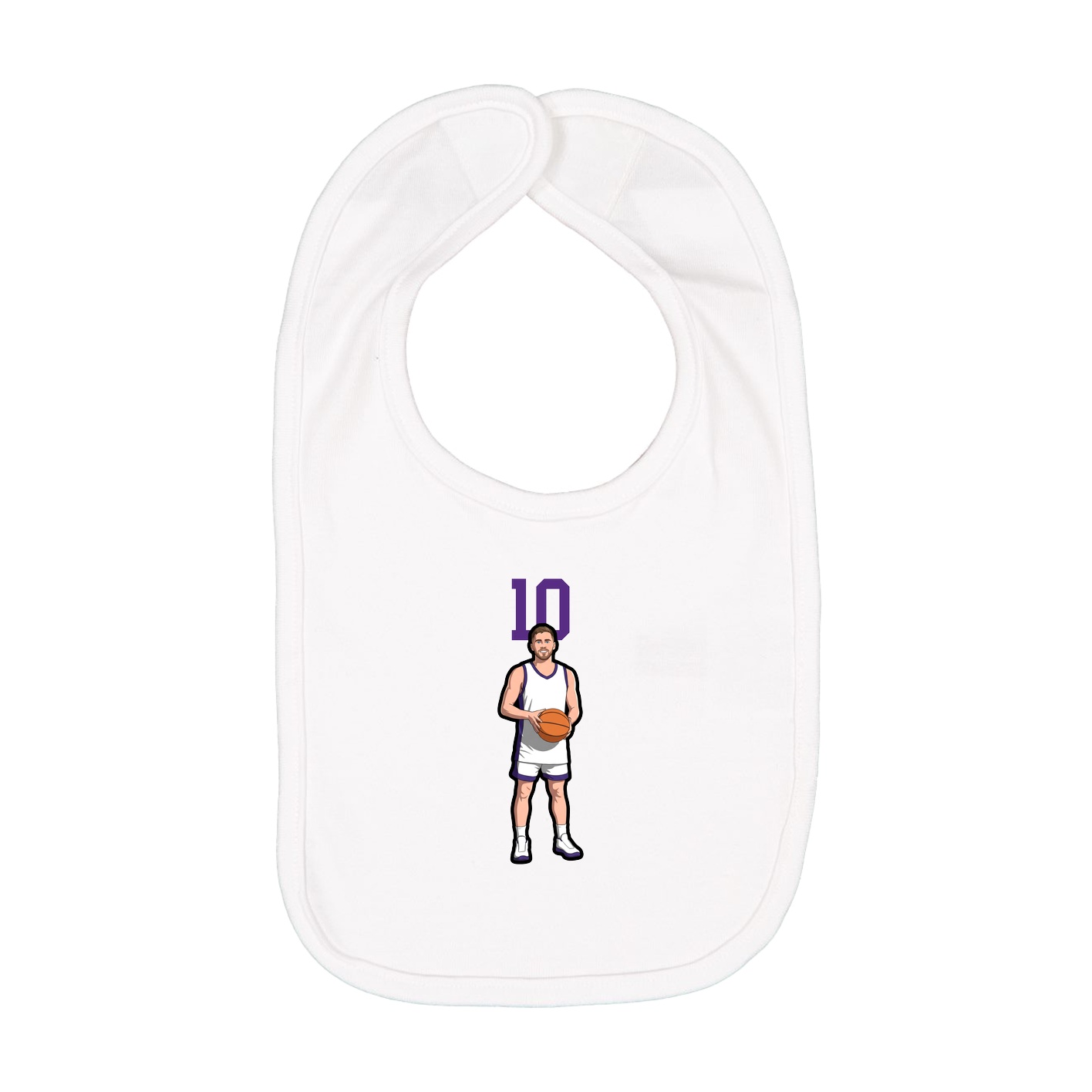 Infant Bib — Number Top in White