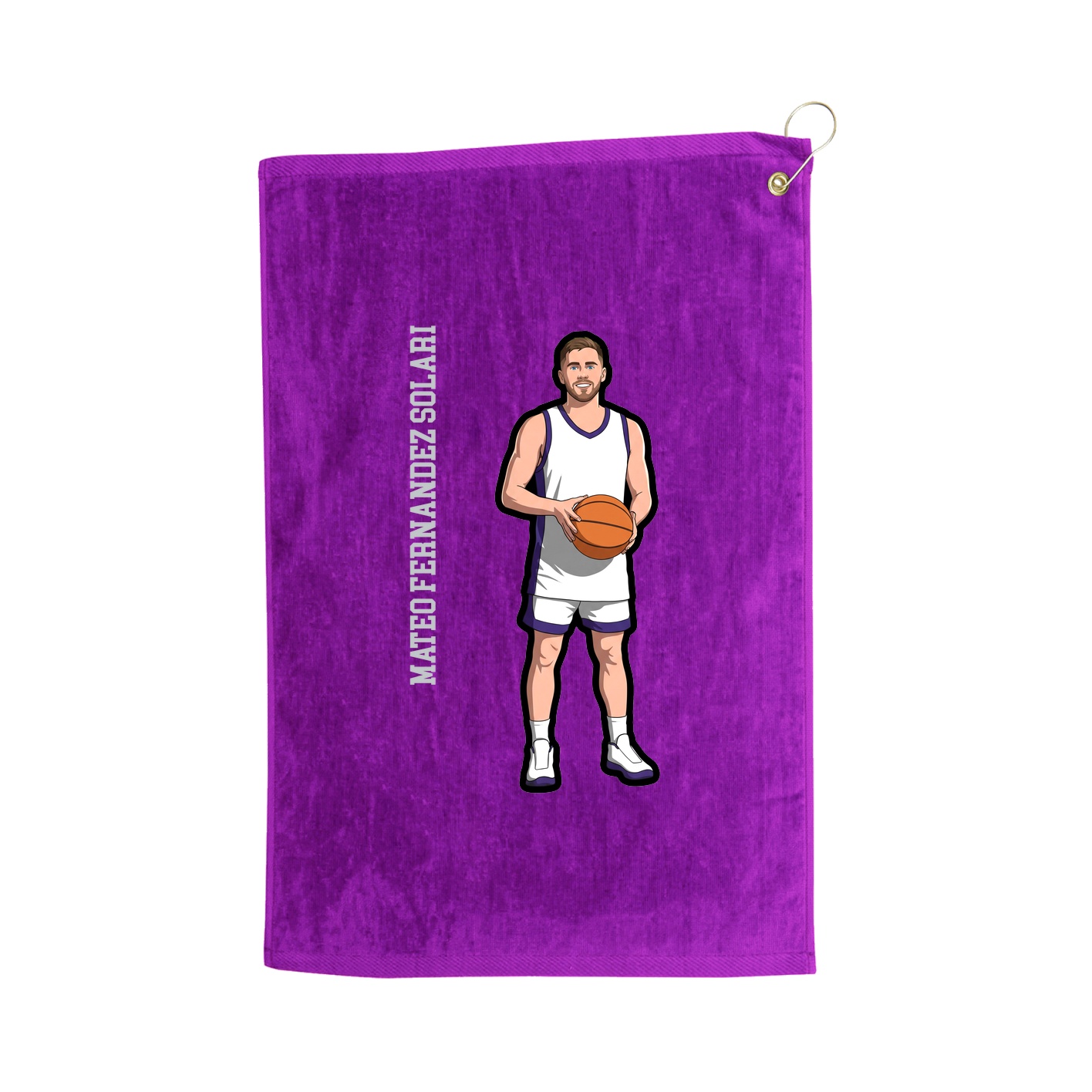 Golf Towel — Name Vertical in Purple
