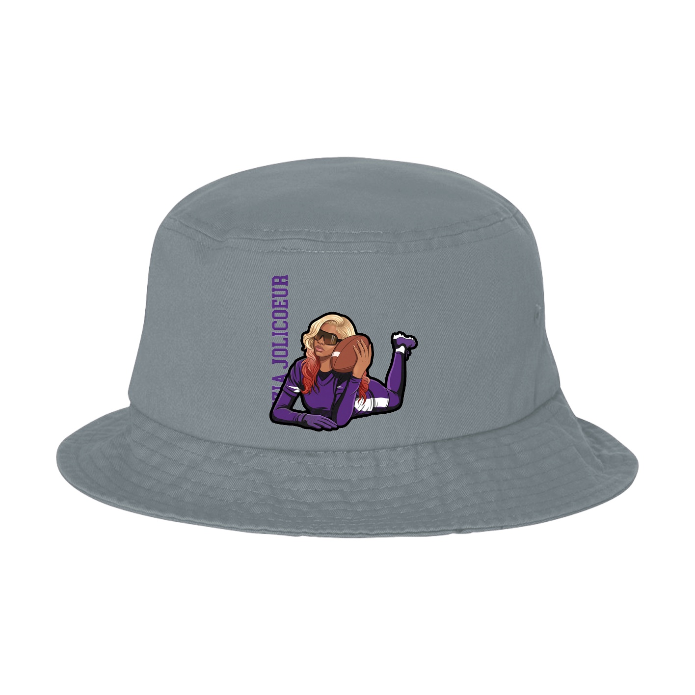 Bucket Cap — Name Vertical in Grey