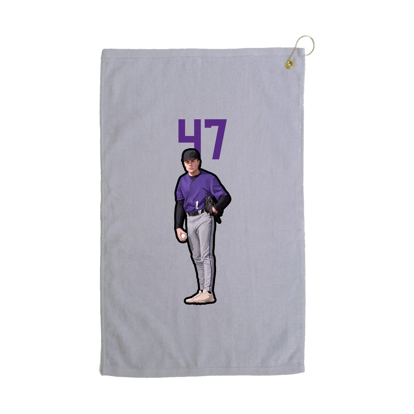 Golf Towel — Number Top in Grey
