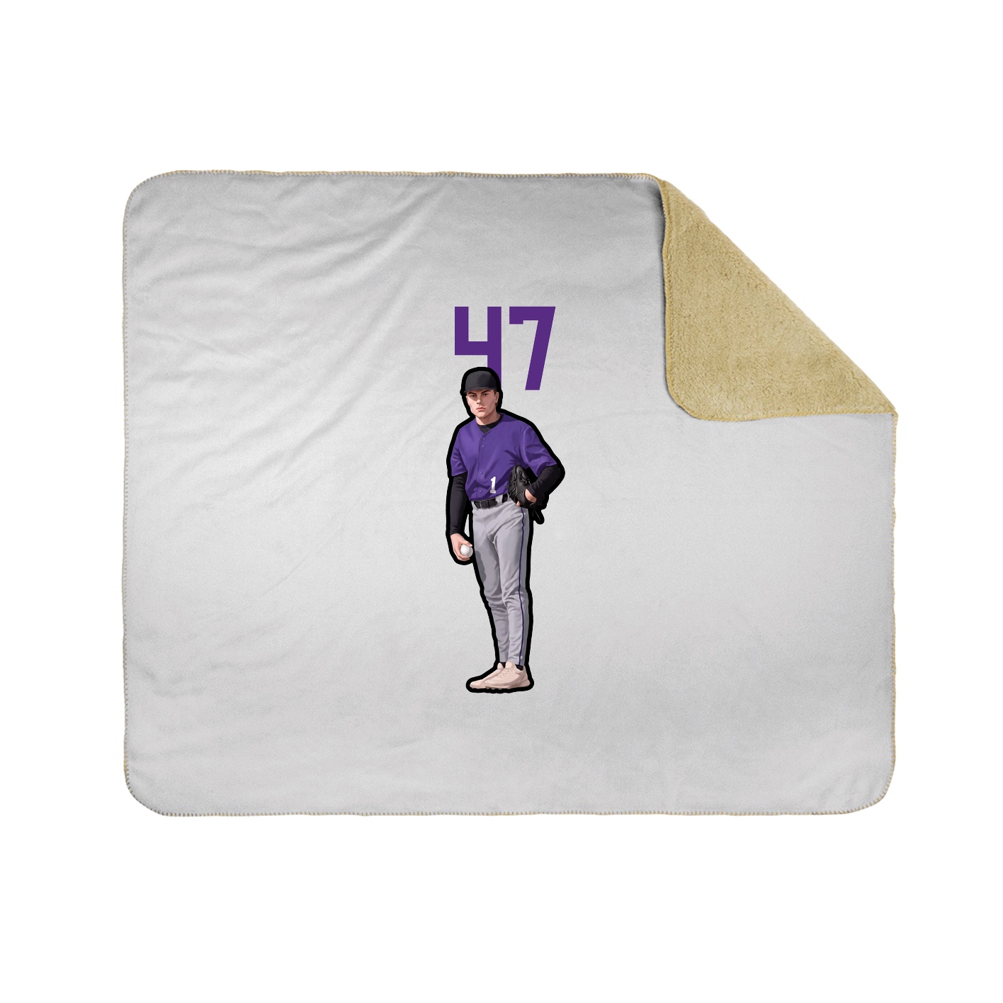 Throw Blanket — Number Top in White