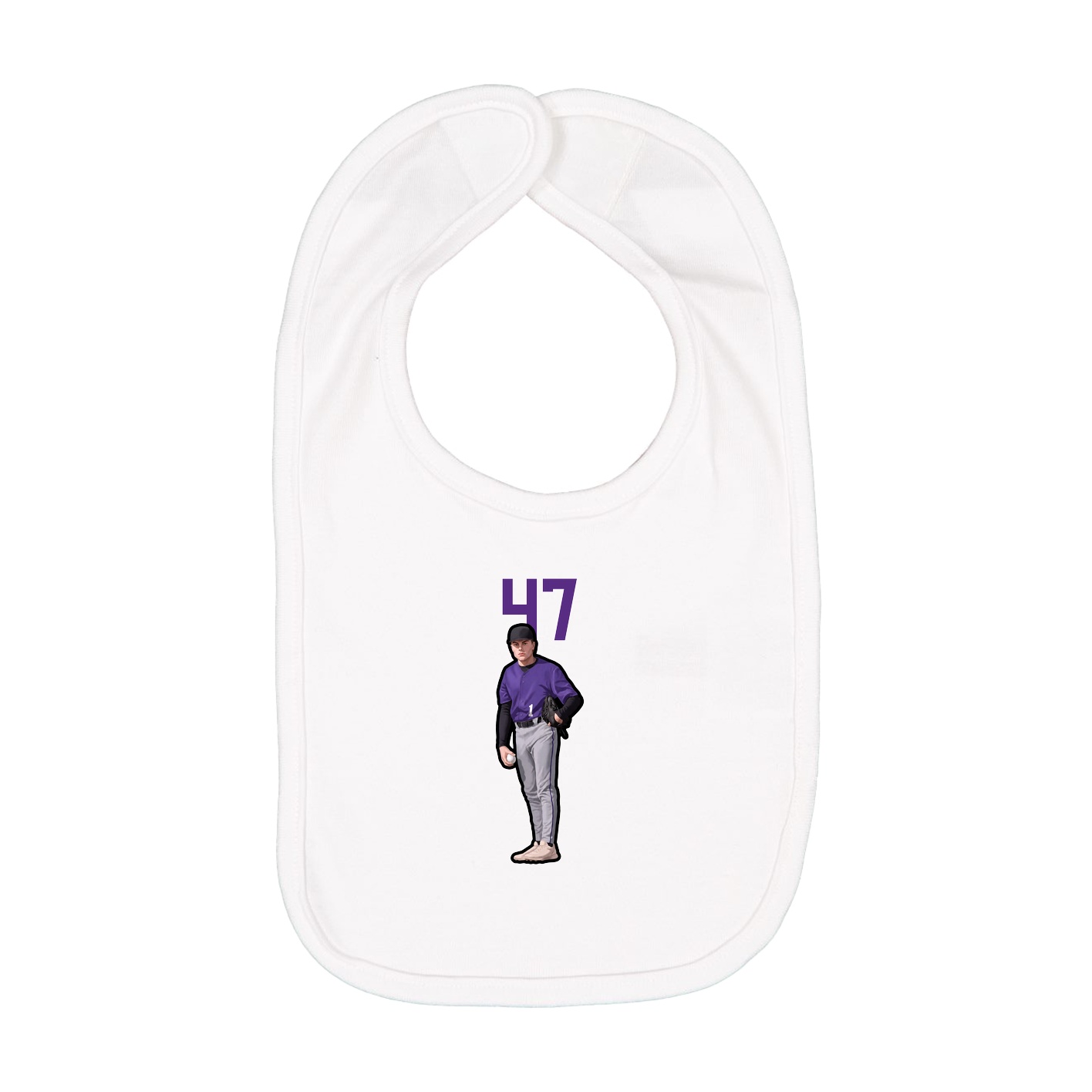 Infant Bib — Number Top in White