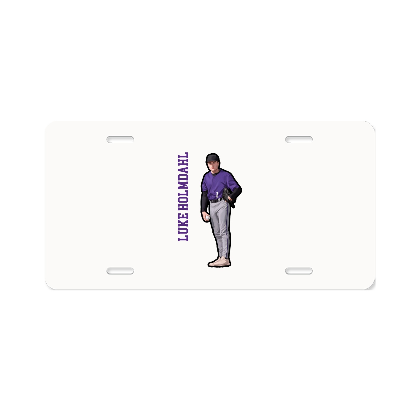 License Plate — Name Vertical in Classic