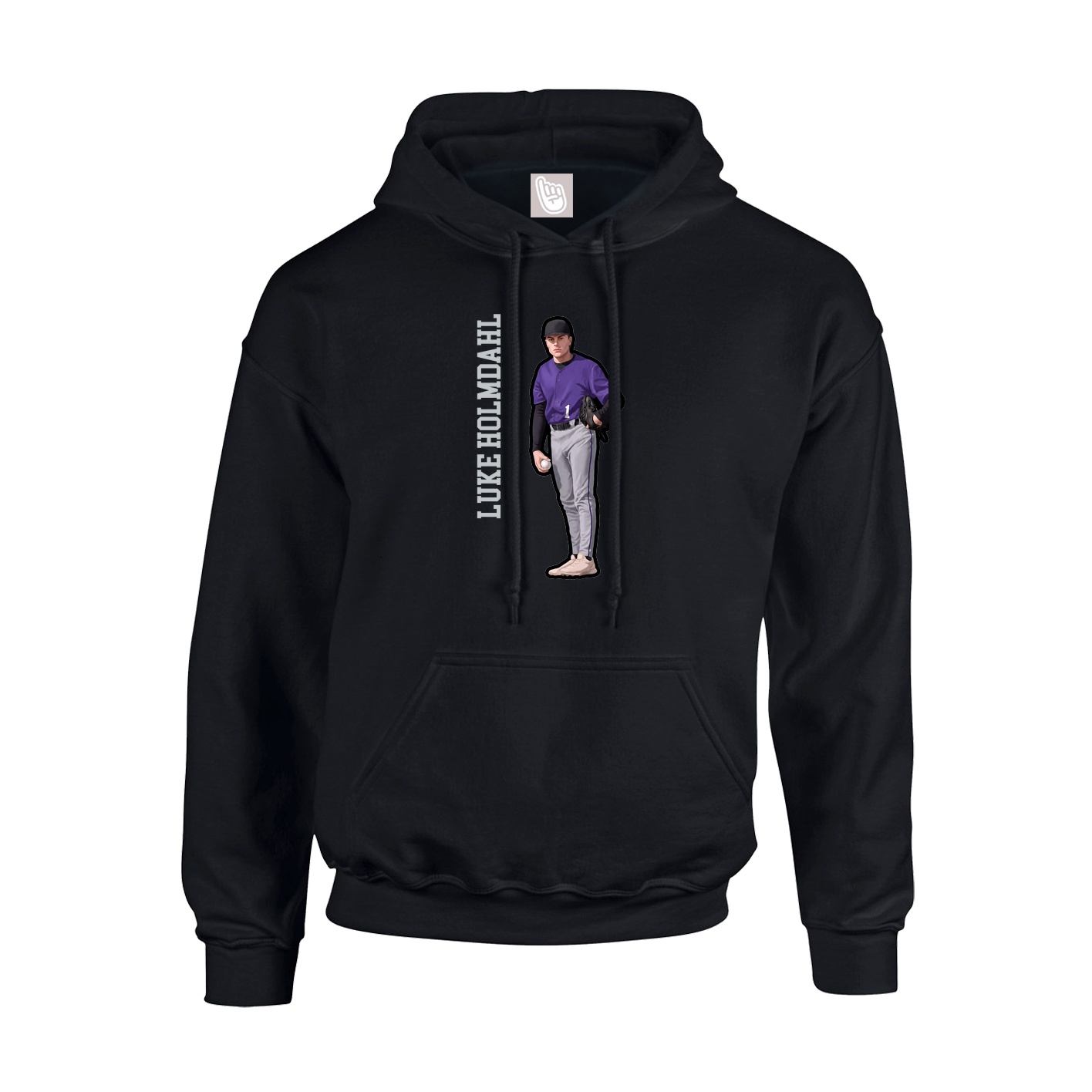 Youth Hoodie — Name Vertical in Black