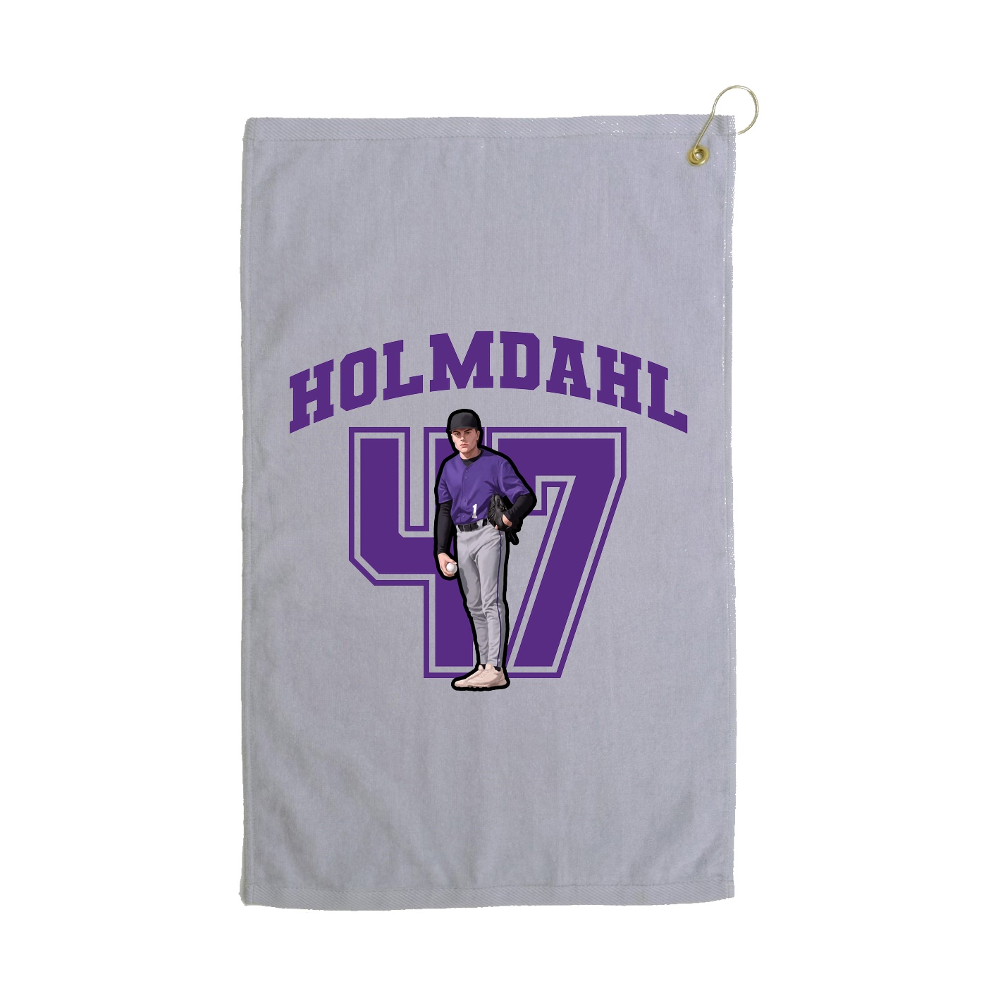 Golf Towel — Number in Grey
