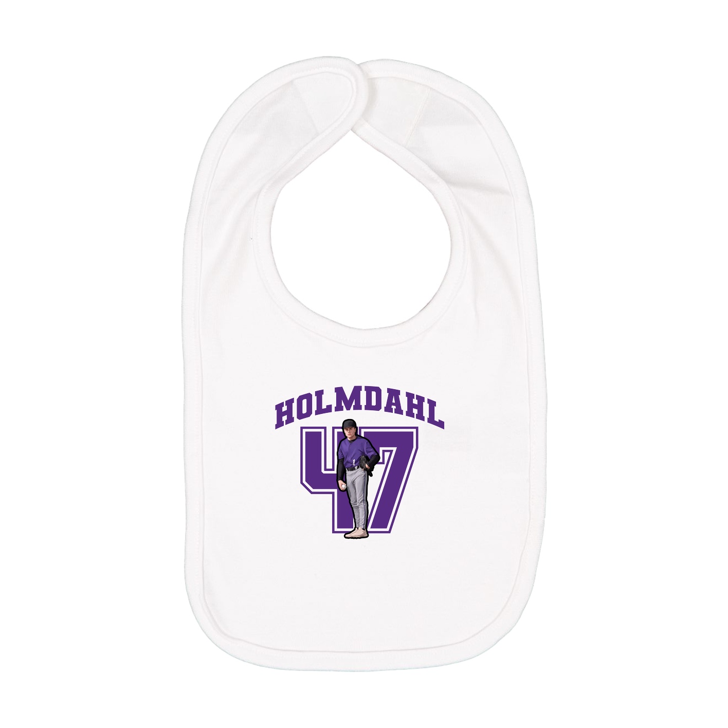 Infant Bib — Number in White