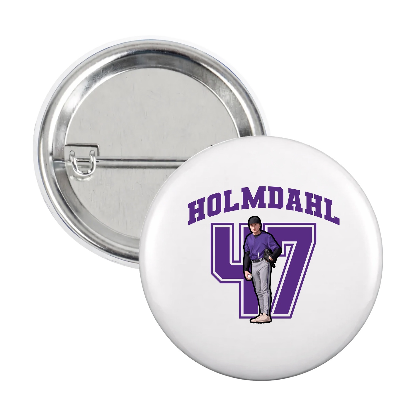 Game Day Button — Number in White