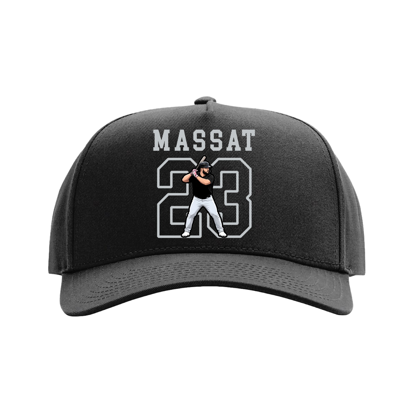 Full Fabric Five-Panel Champ Cap — Shirsey in Black