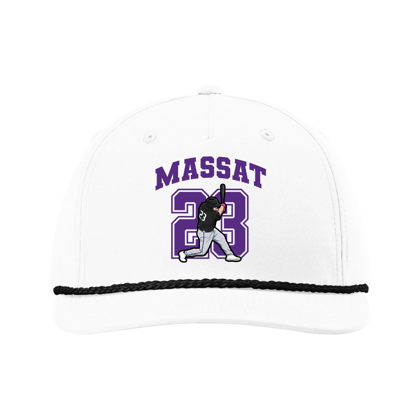 Five-Panel Classic Rope Cap — Number in White