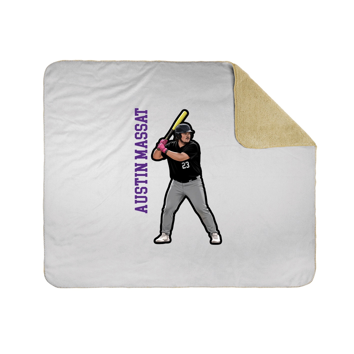 Throw Blanket — Name Vertical in White