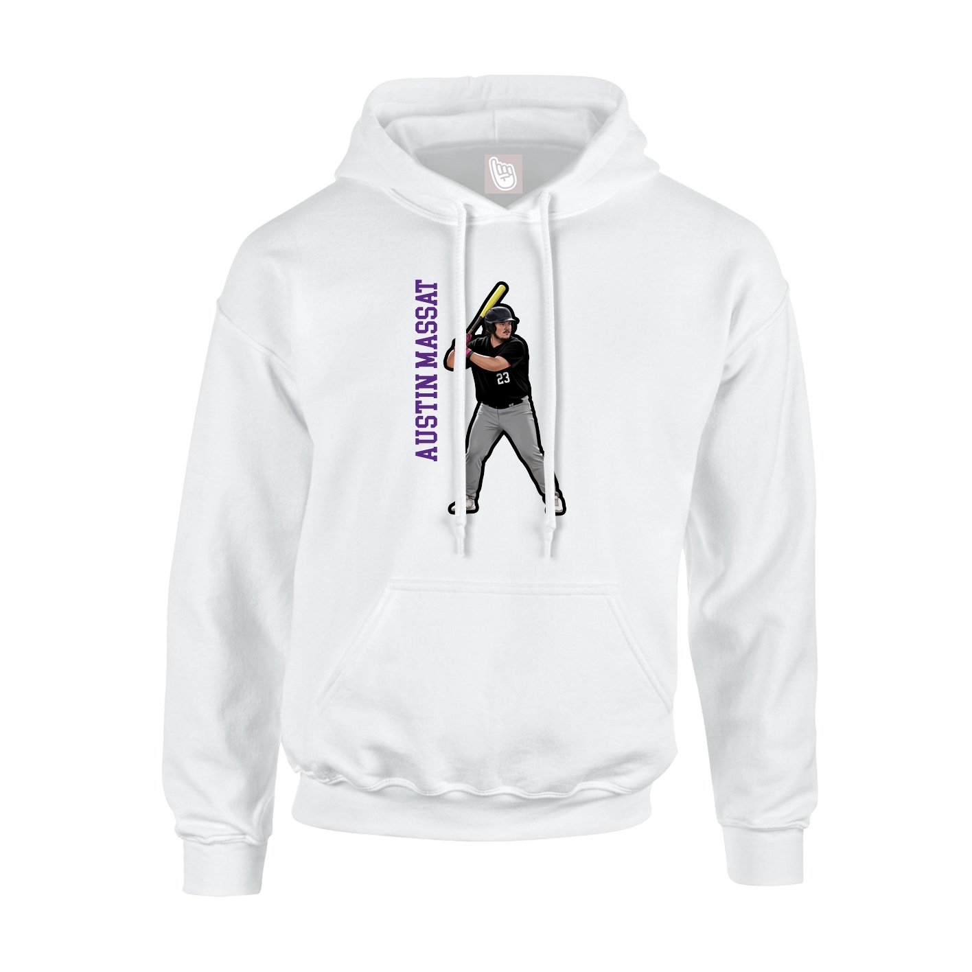 Hoodie — Name Vertical in White