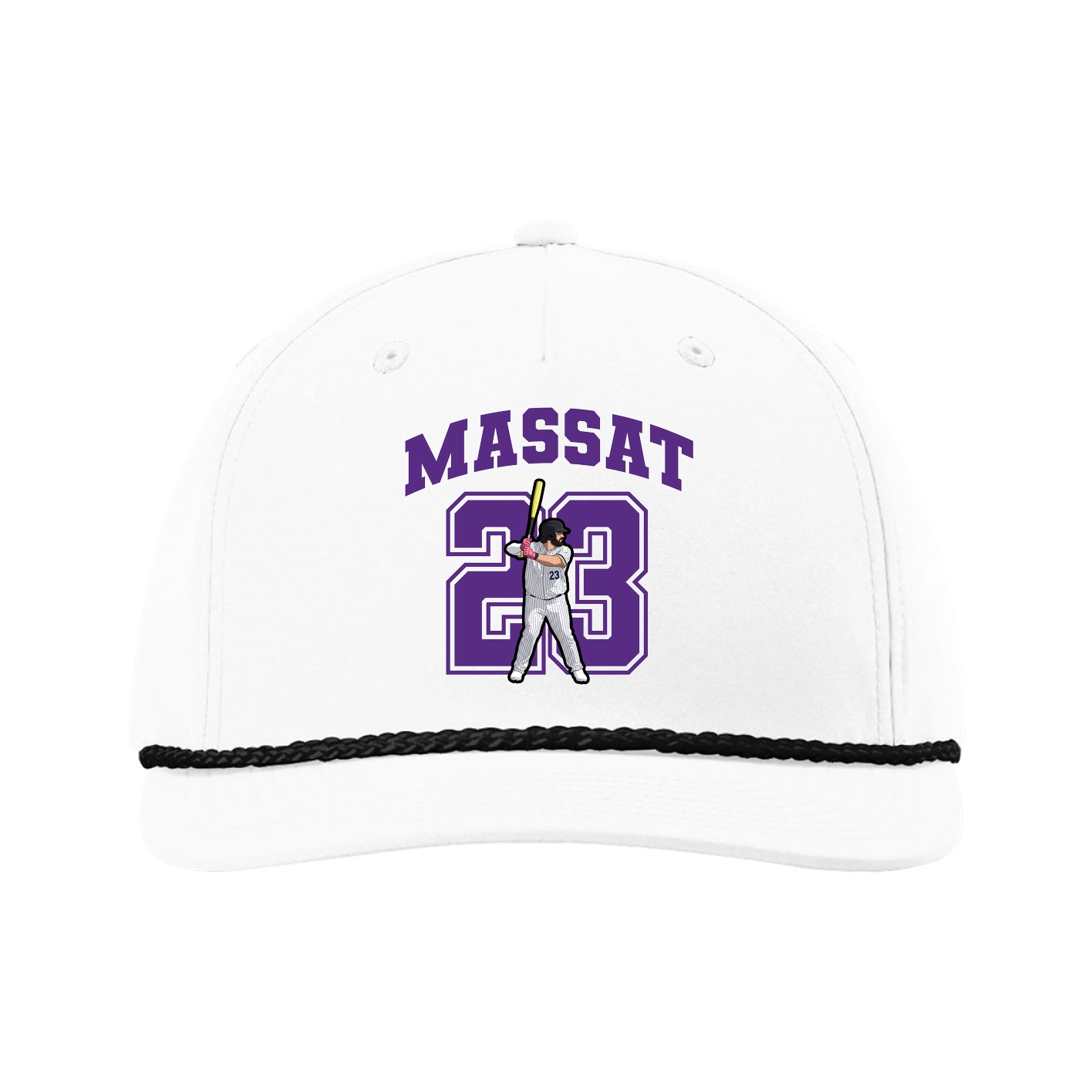 Five-Panel Classic Rope Cap — Number in White