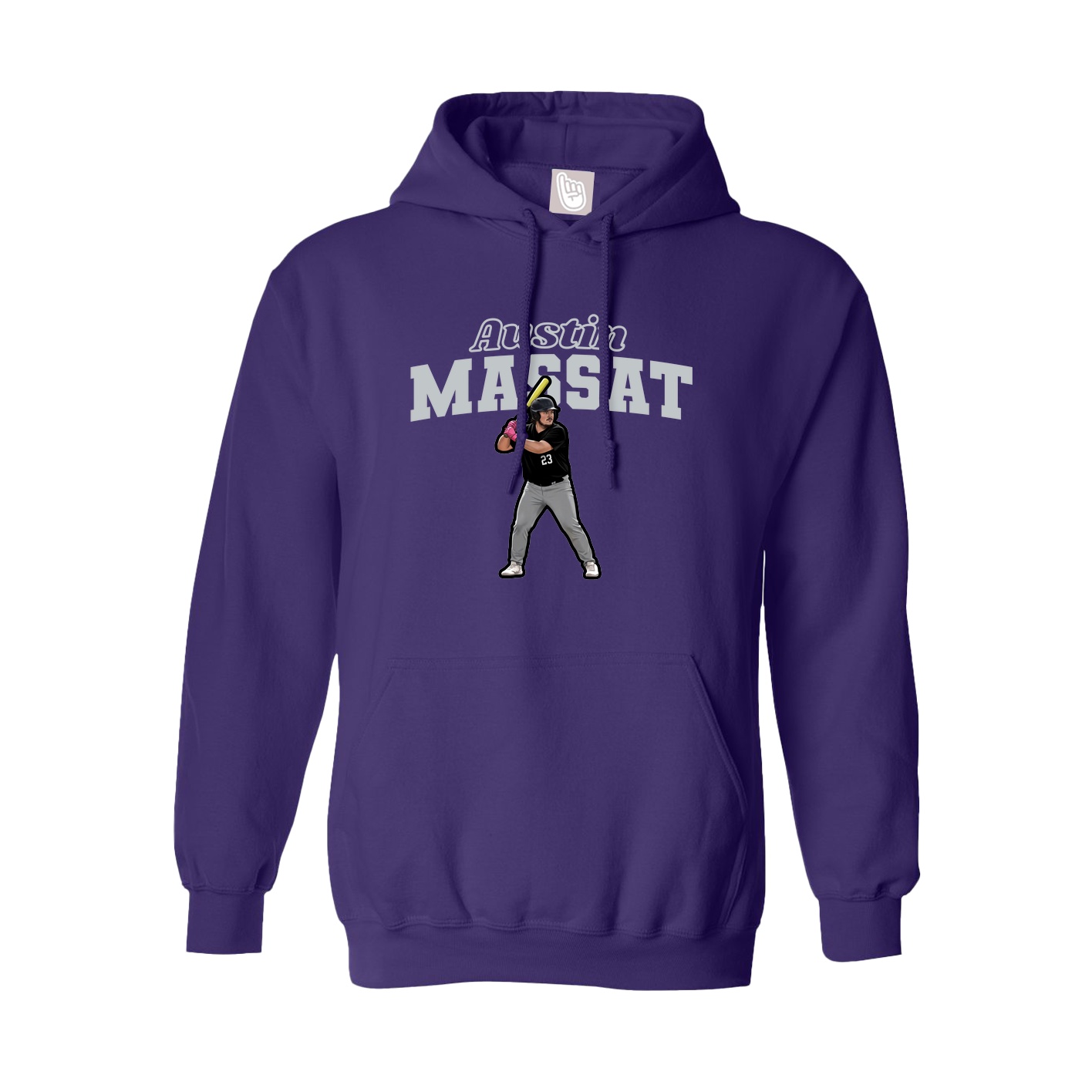 Youth Hoodie — Name Arch in Purple