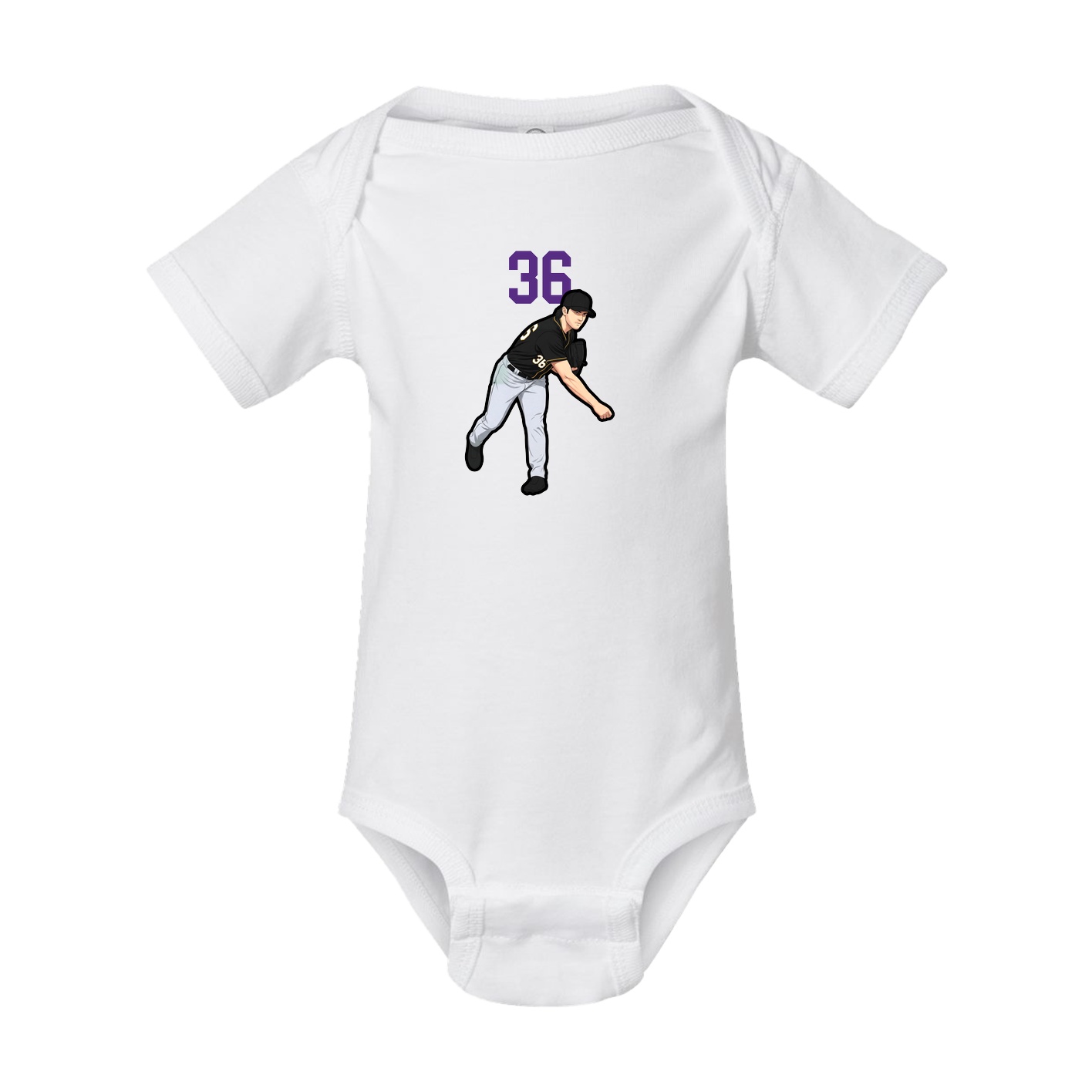 Baby Onesie — Number Top in White