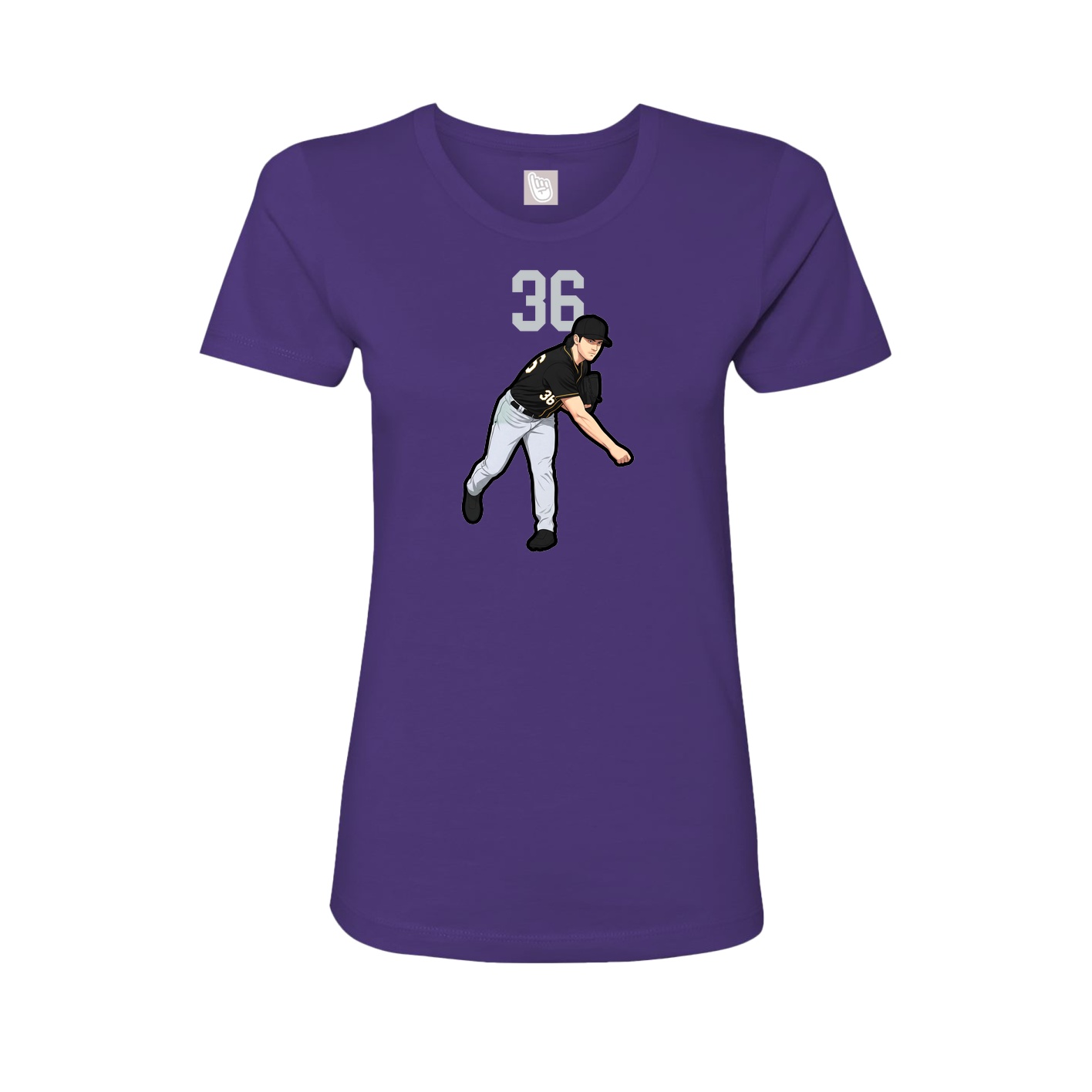 Fitted Women's Tee — Number Top in Purple